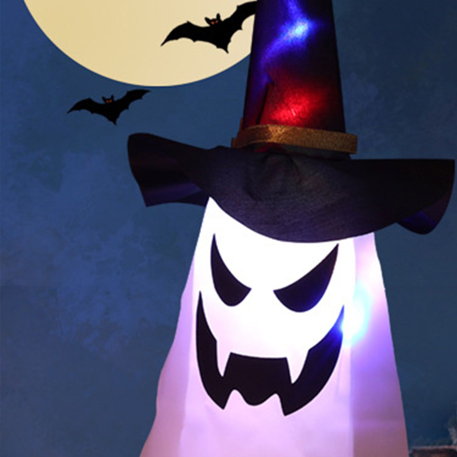Wizard Hat Ghost Light Hanging Decorative LED Lamp for Garden Yard Halloween view 8