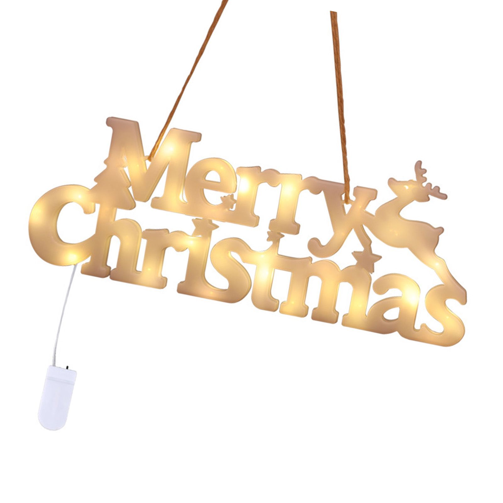 LED Letters Christmas Lights with Hanging Rope Warm Light Christmas LED Light — image 1
