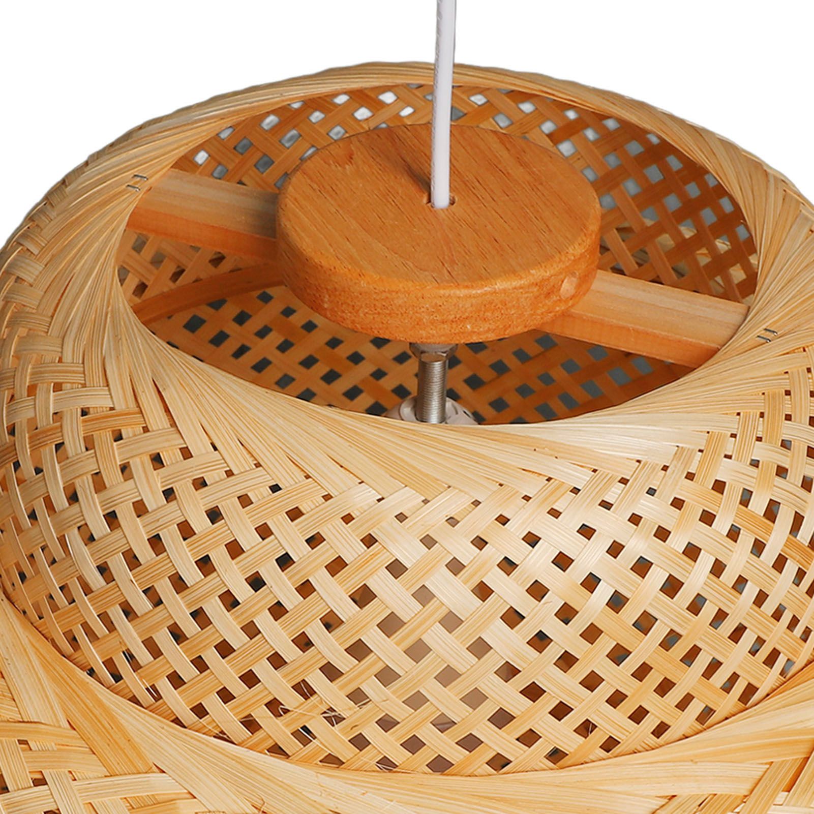Farmhouse Pendant Light E27 Chinese Wood Woven Lantern Hanging Ceiling Light view 2