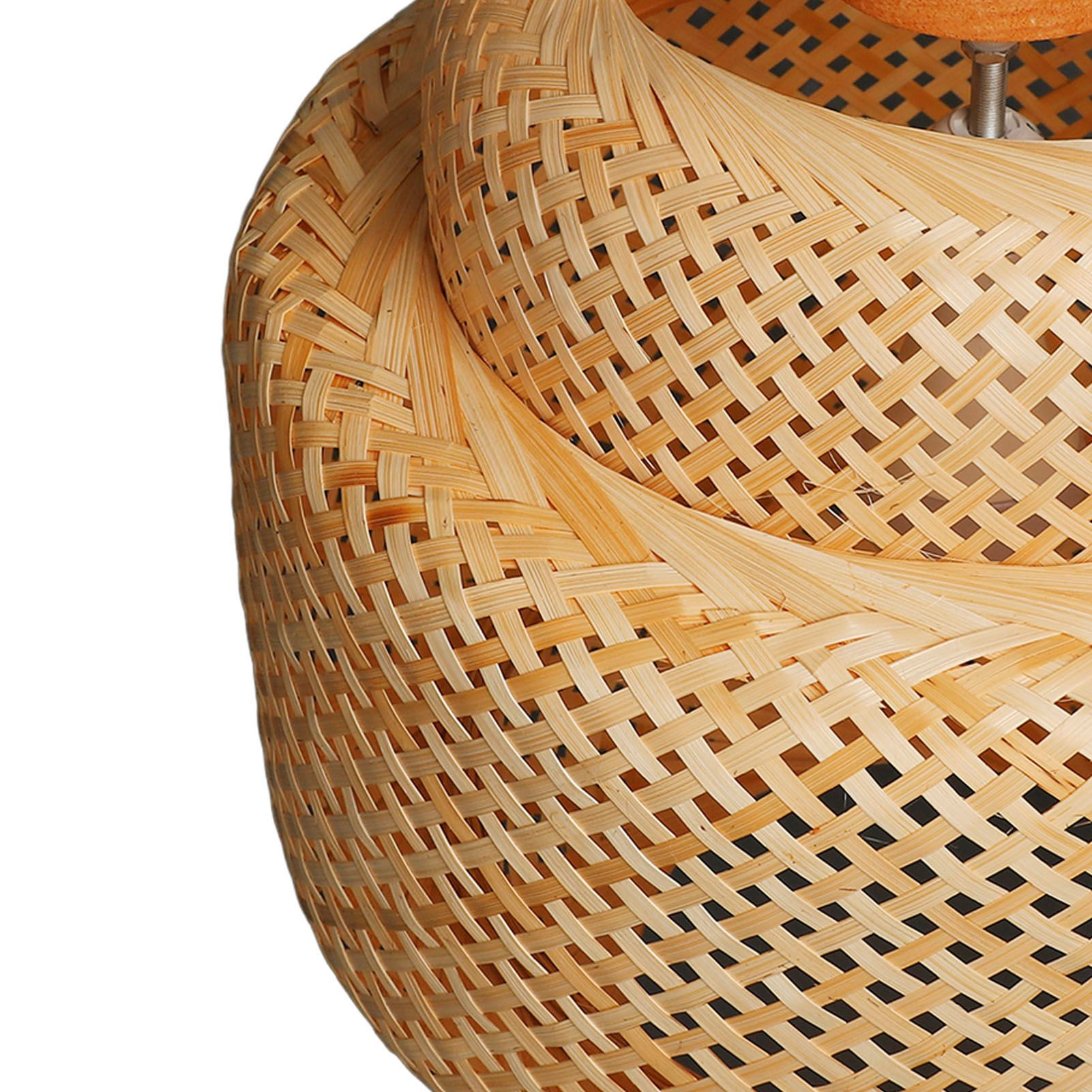 Farmhouse Pendant Light E27 Chinese Wood Woven Lantern Hanging Ceiling Light view 5