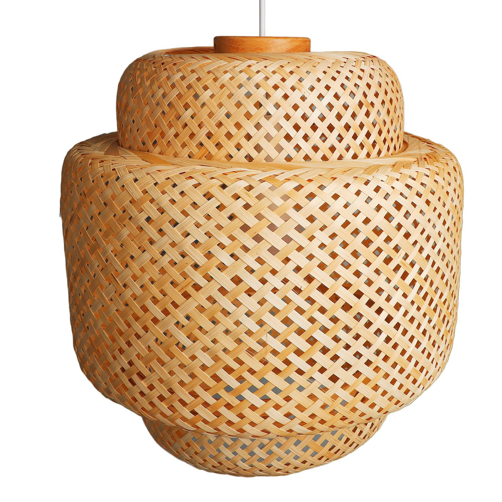 Farmhouse Pendant Light E27 Chinese Wood Woven Lantern Hanging Ceiling Light view 6