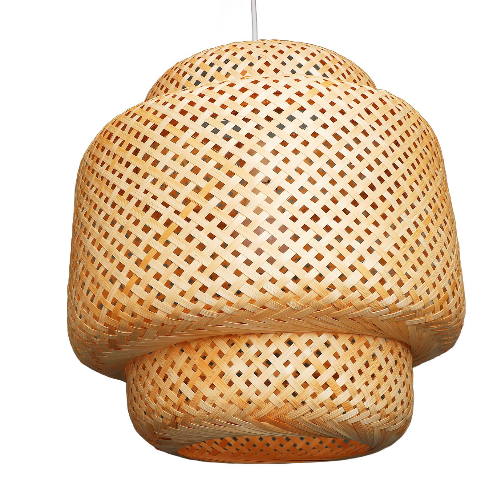 Farmhouse Pendant Light E27 Chinese Wood Woven Lantern Hanging Ceiling Light view 8
