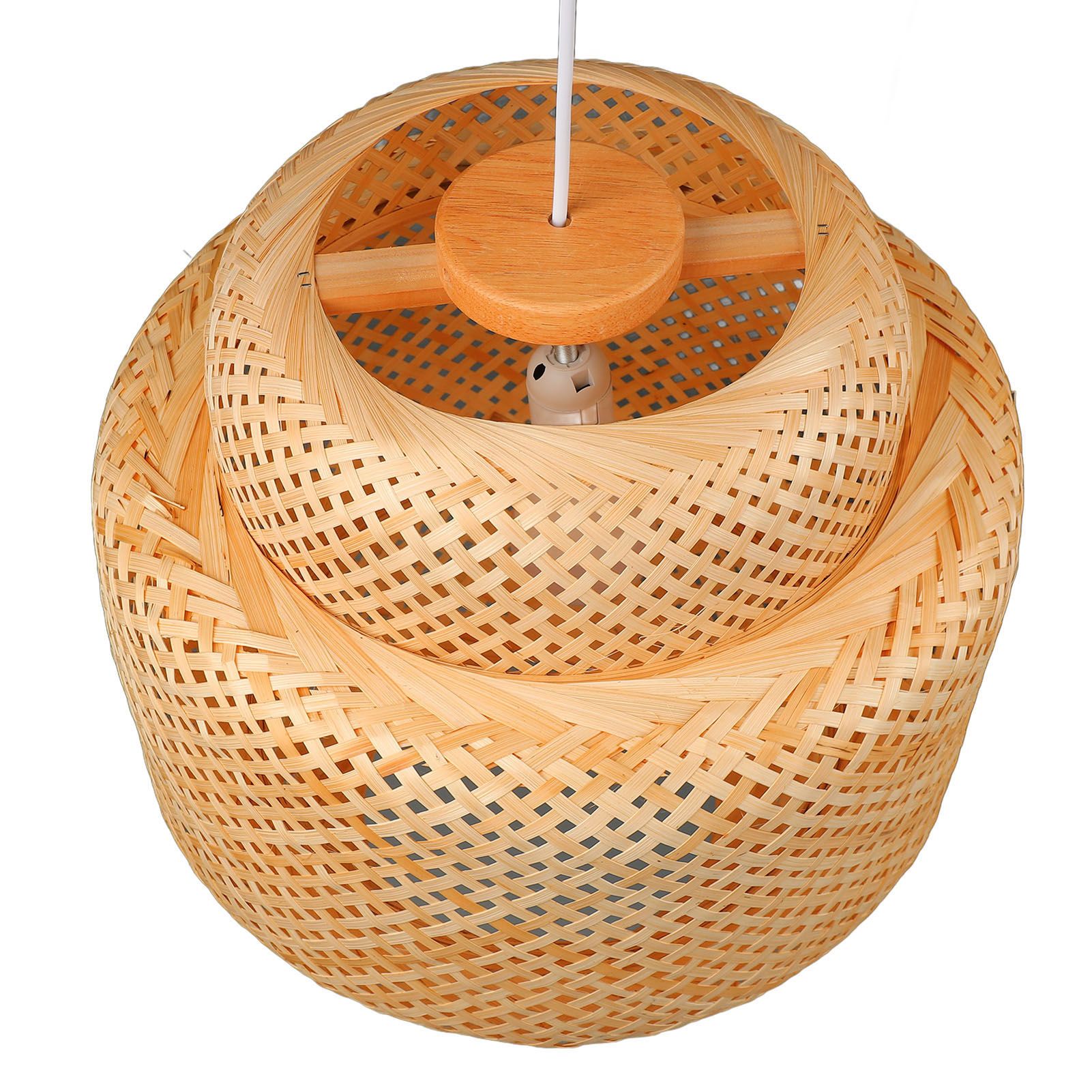 Farmhouse Pendant Light E27 Chinese Wood Woven Lantern Hanging Ceiling Light view 9