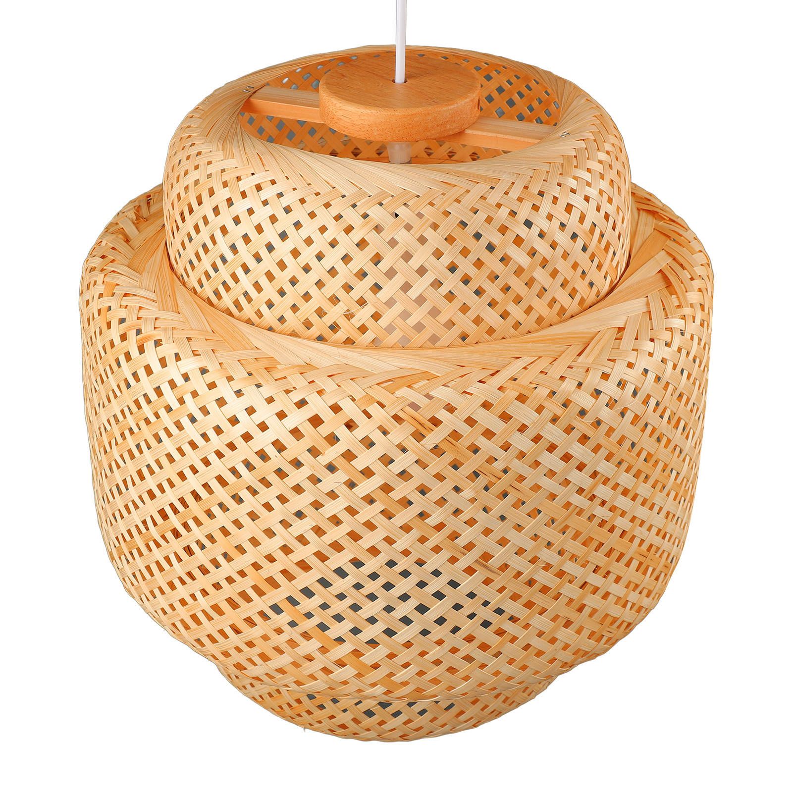 Farmhouse Pendant Light E27 Chinese Wood Woven Lantern Hanging Ceiling Light view 10