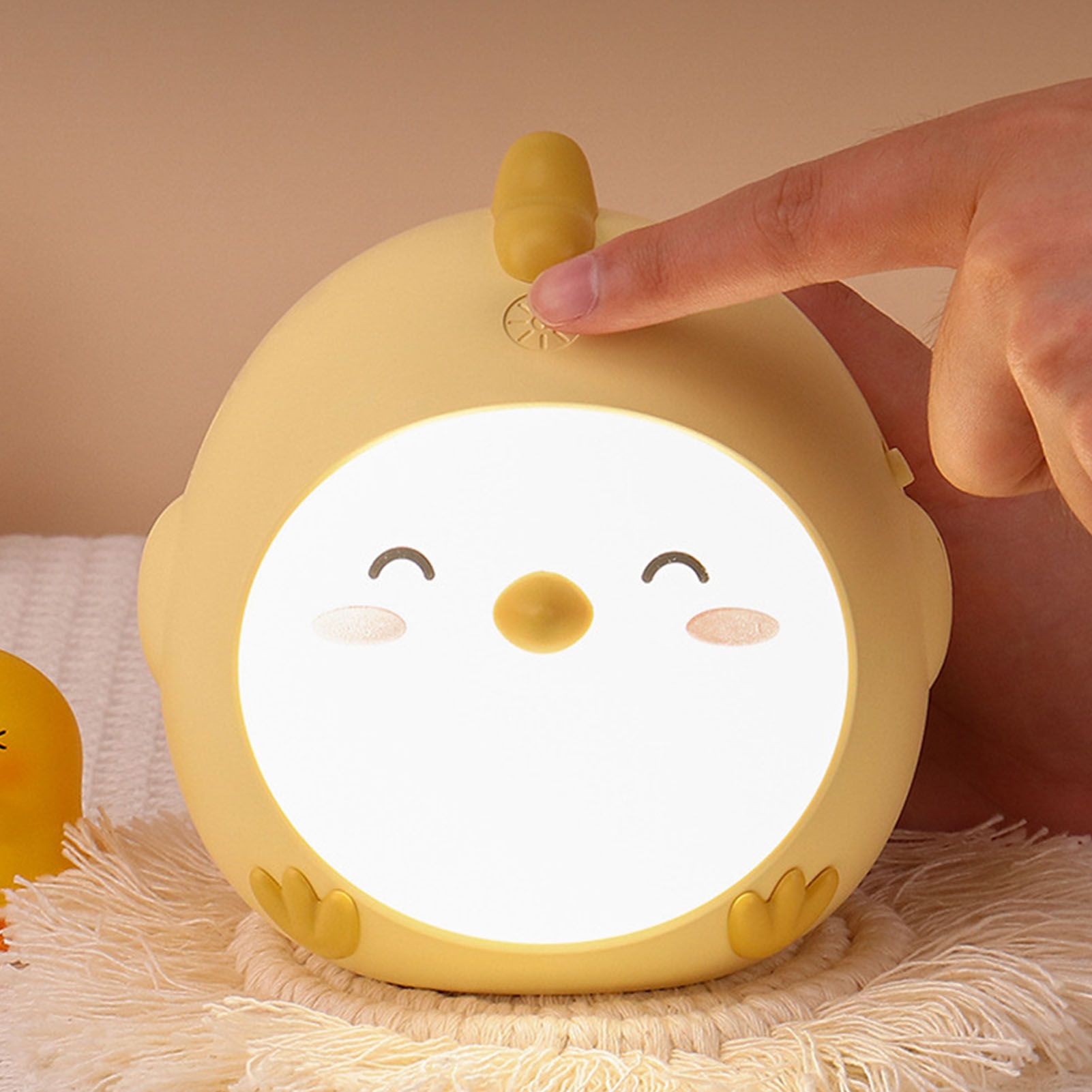 Chicken Touch Night Light Cute Innovative LED Light USB Charging Bedside Lamp view 9