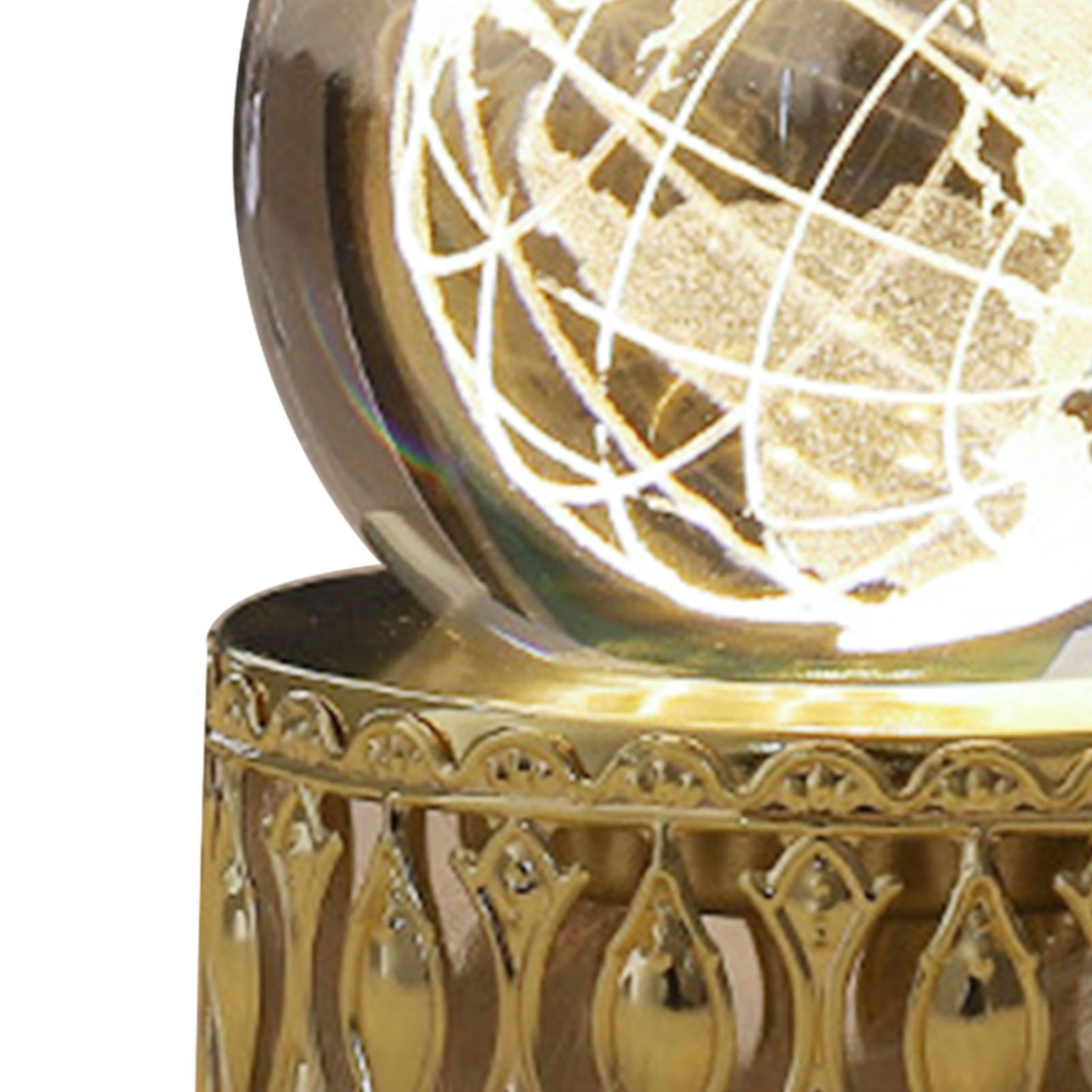 Faux Crystal Ball Light Decorative Ornament 3D Inner Engraving LED Globe Night view 2