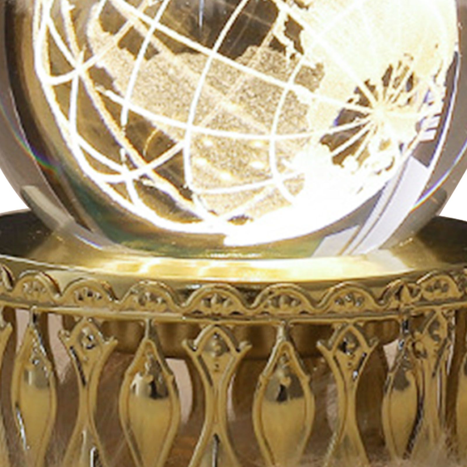 Faux Crystal Ball Light Decorative Ornament 3D Inner Engraving LED Globe Night view 5