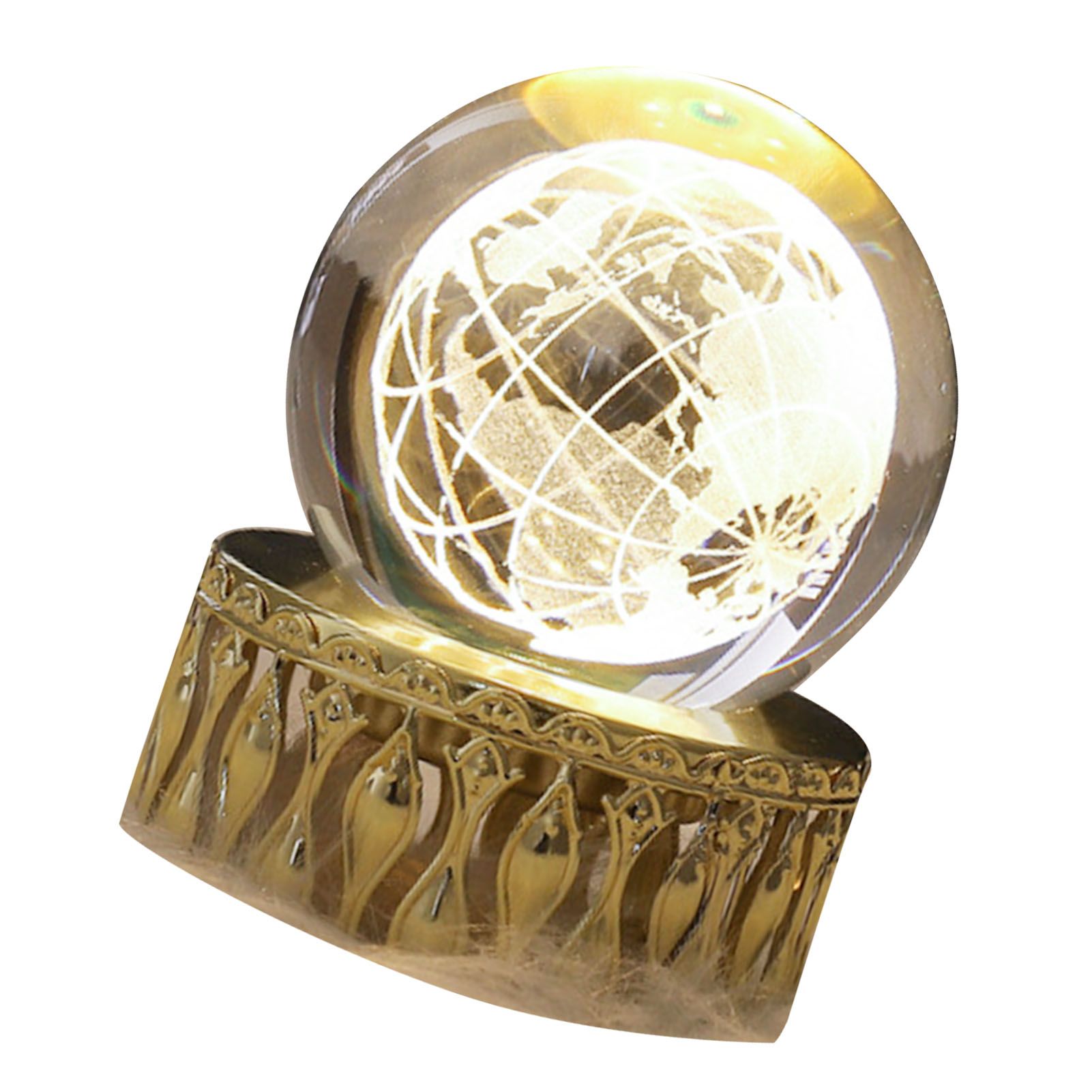 Faux Crystal Ball Light Decorative Ornament 3D Inner Engraving LED Globe Night view 6