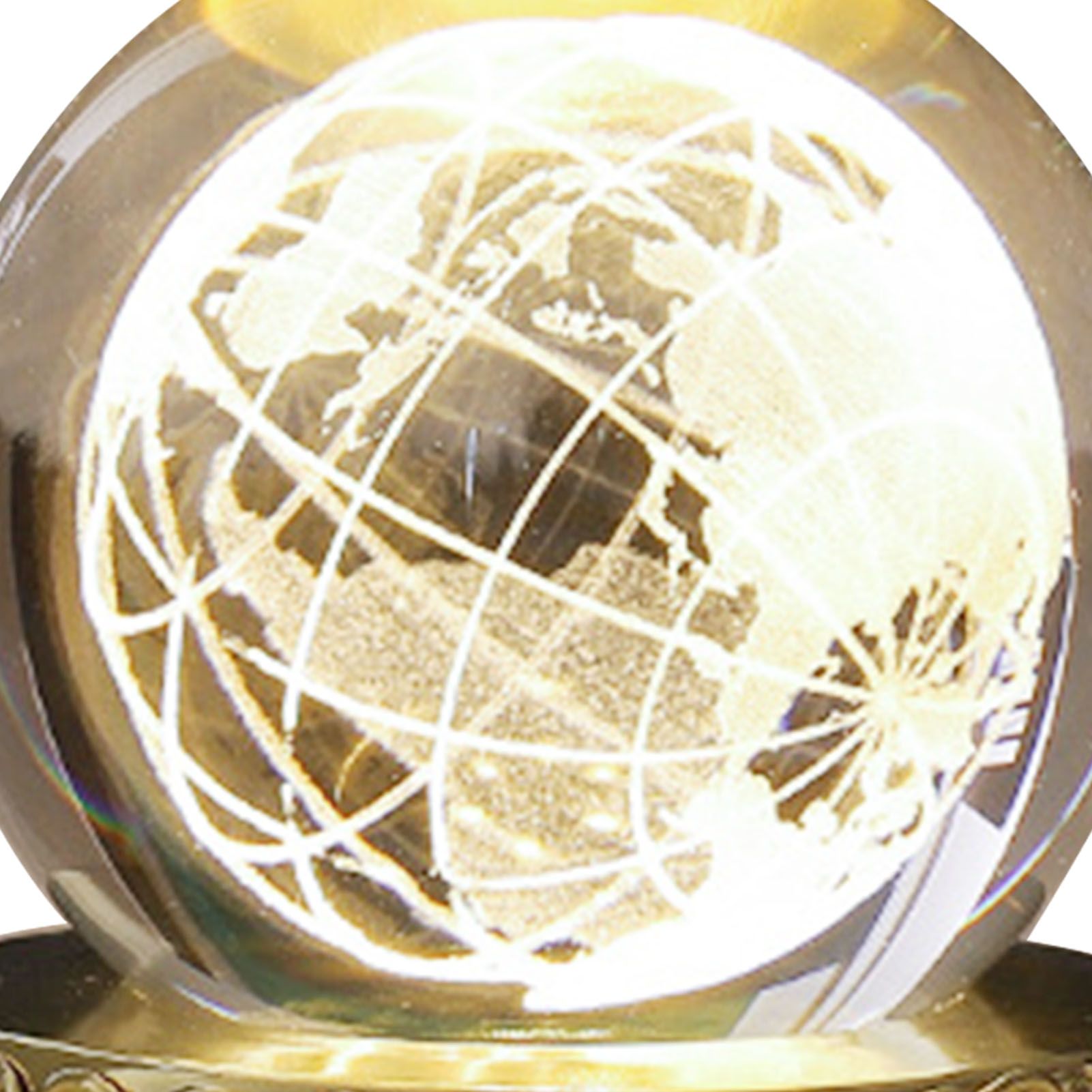 Faux Crystal Ball Light Decorative Ornament 3D Inner Engraving LED Globe Night view 7