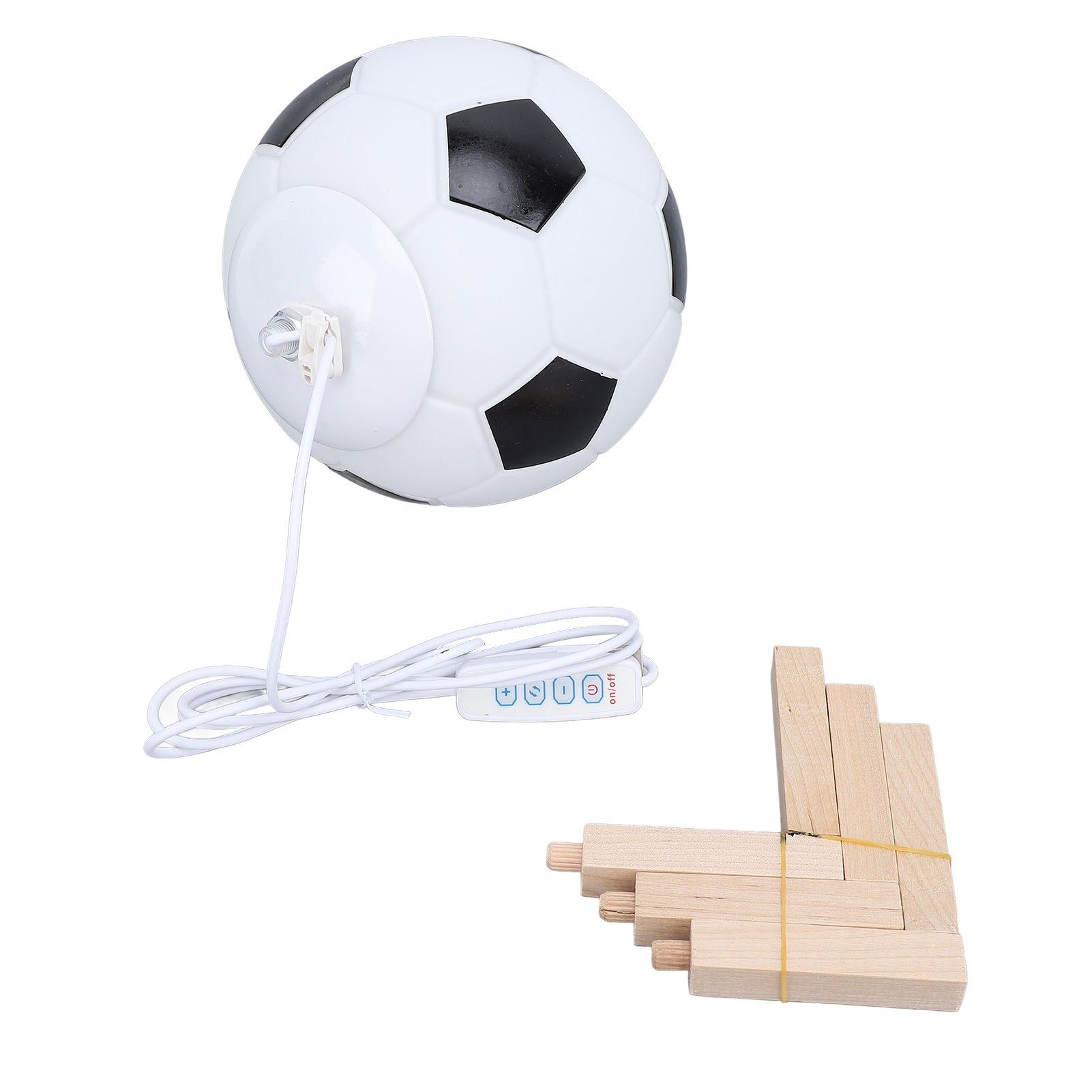 Soccer Night Light with Wooden Stand 3 Color Temperature Dimmable 3D Soccer view 3