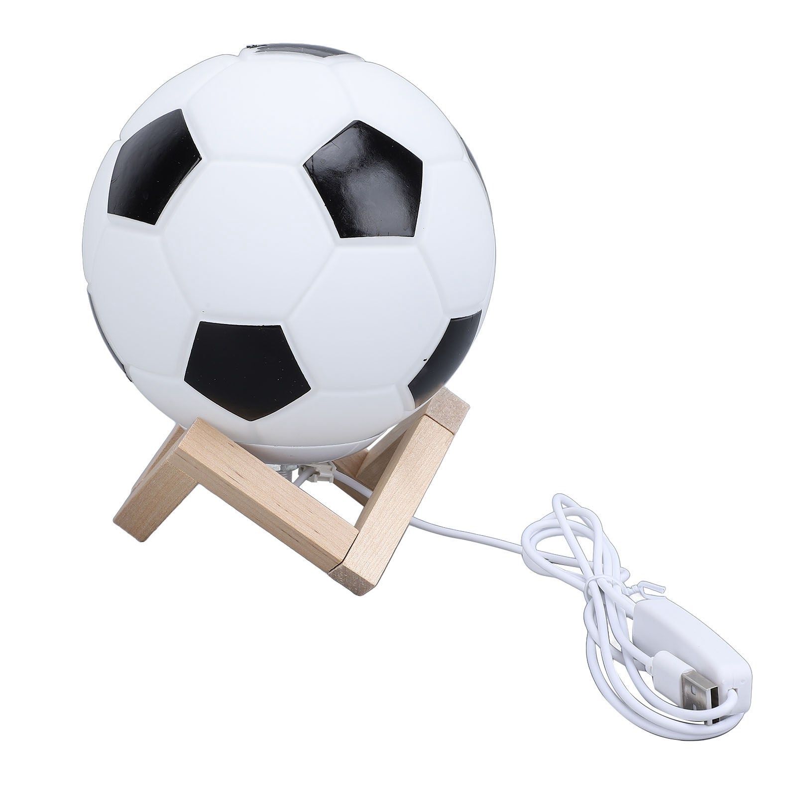 Soccer Night Light with Wooden Stand 3 Color Temperature Dimmable 3D Soccer view 4