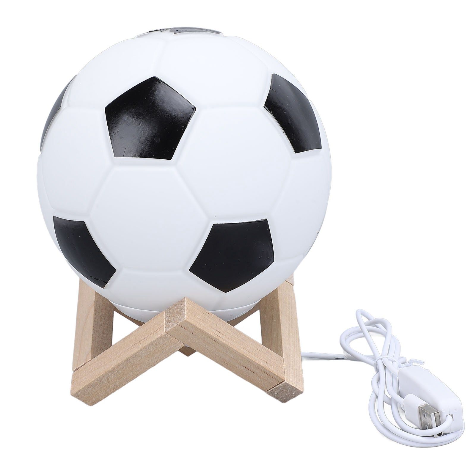 Soccer Night Light with Wooden Stand 3 Color Temperature Dimmable 3D Soccer view 6