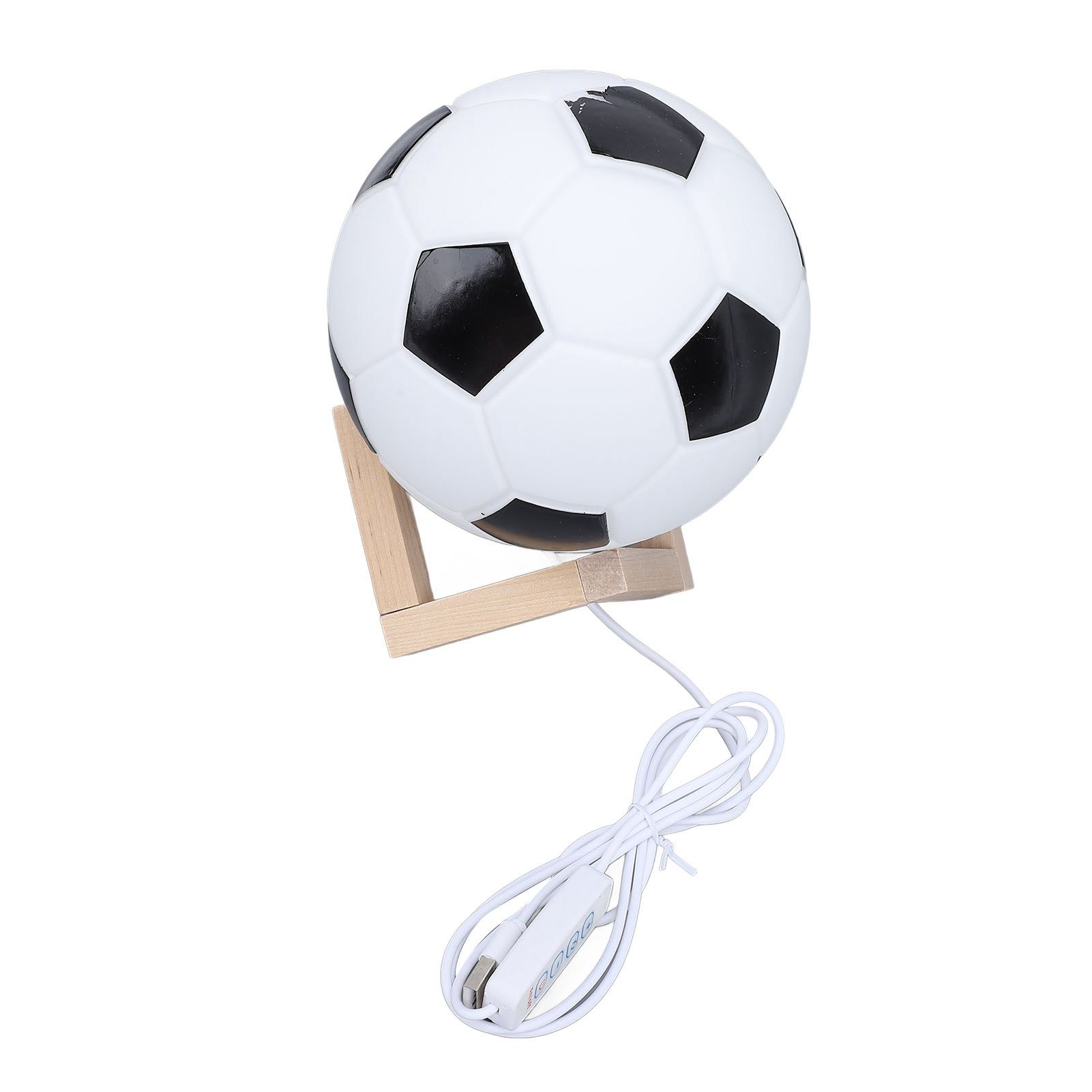 Soccer Night Light with Wooden Stand 3 Color Temperature Dimmable 3D Soccer view 11