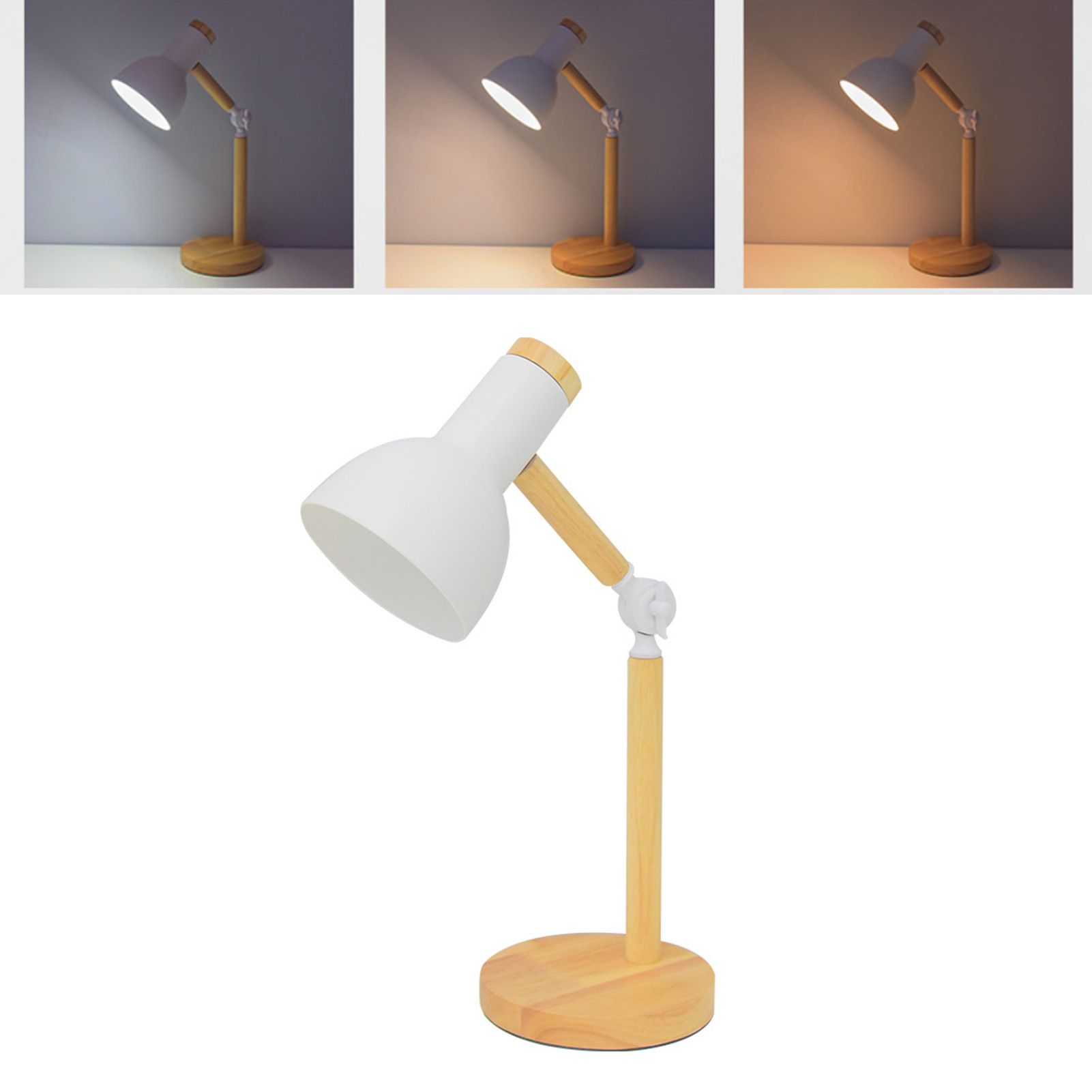LED Table Lamp Adjustable Dimmable Timed Eye Caring Remote Control Wooden Desk