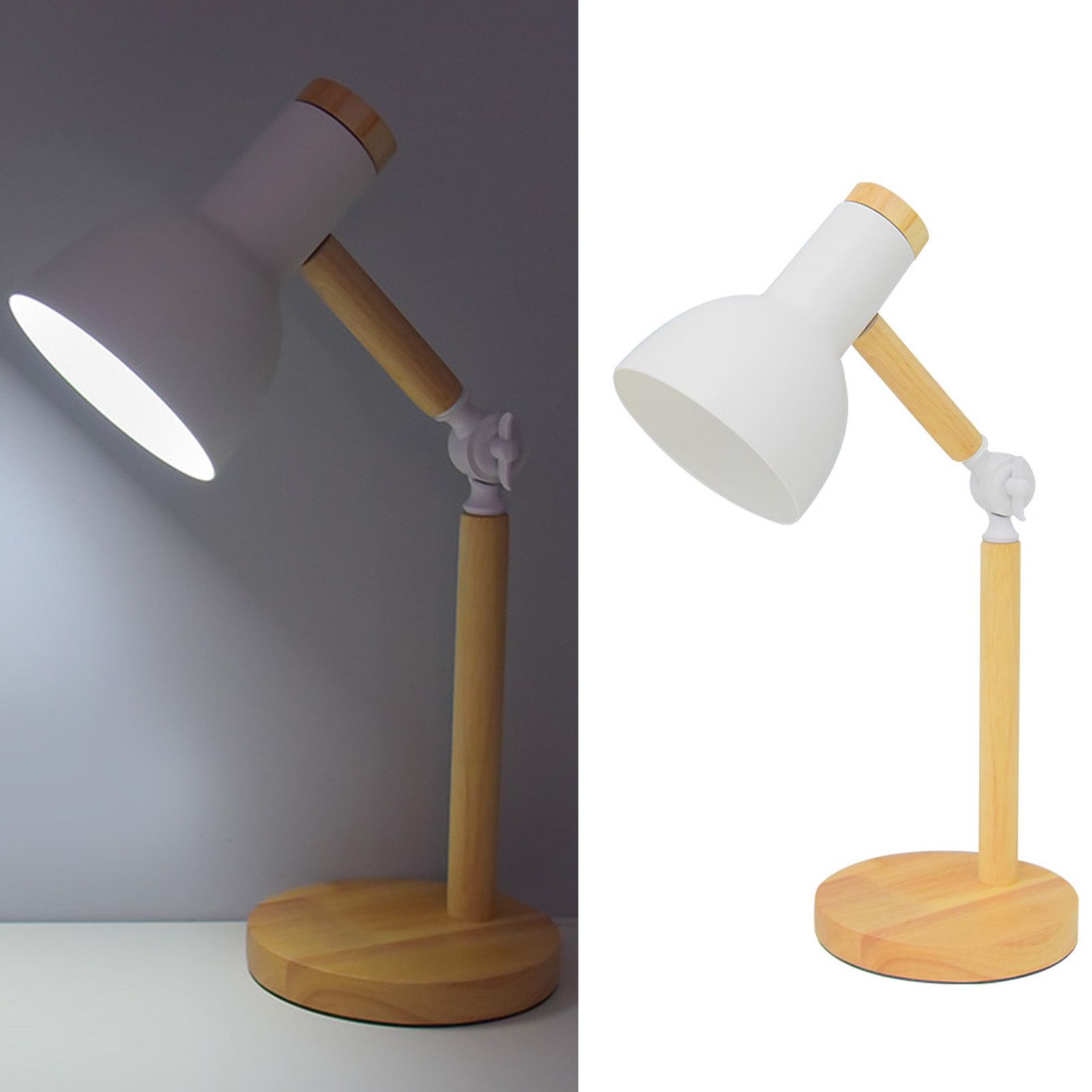 LED Table Lamp Adjustable Dimmable Timed Eye Caring Remote Control Wooden Desk view 4