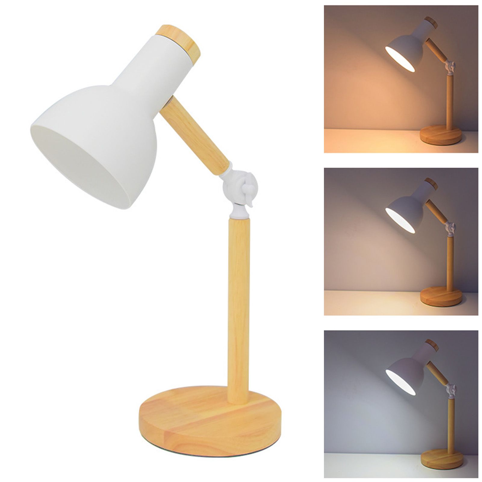 LED Table Lamp Adjustable Dimmable Timed Eye Caring Remote Control Wooden Desk view 6