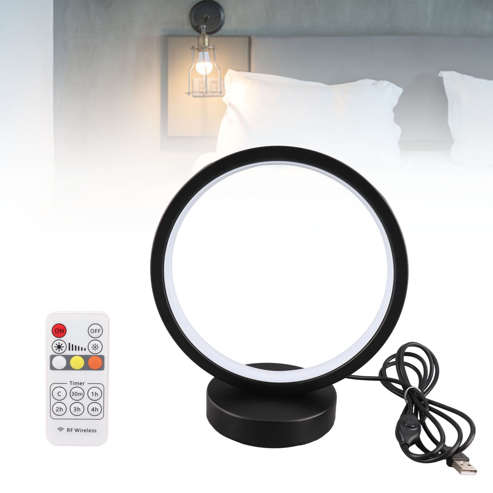 Circle Table Lamp Bedside Decorative Lamp Innovative LED Night Light Energy view 6
