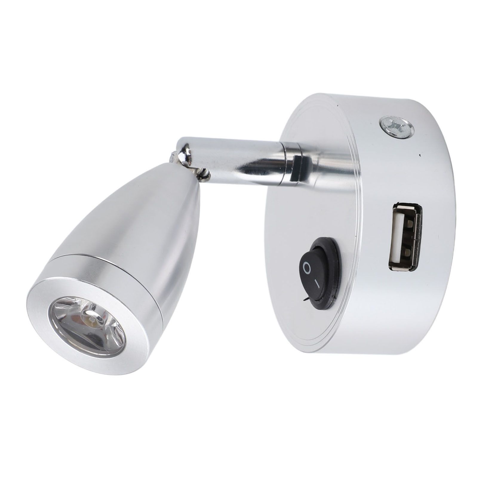 RV Reading Lamp Button Switch 350° Rotatable RV Spotlight with USB Port for