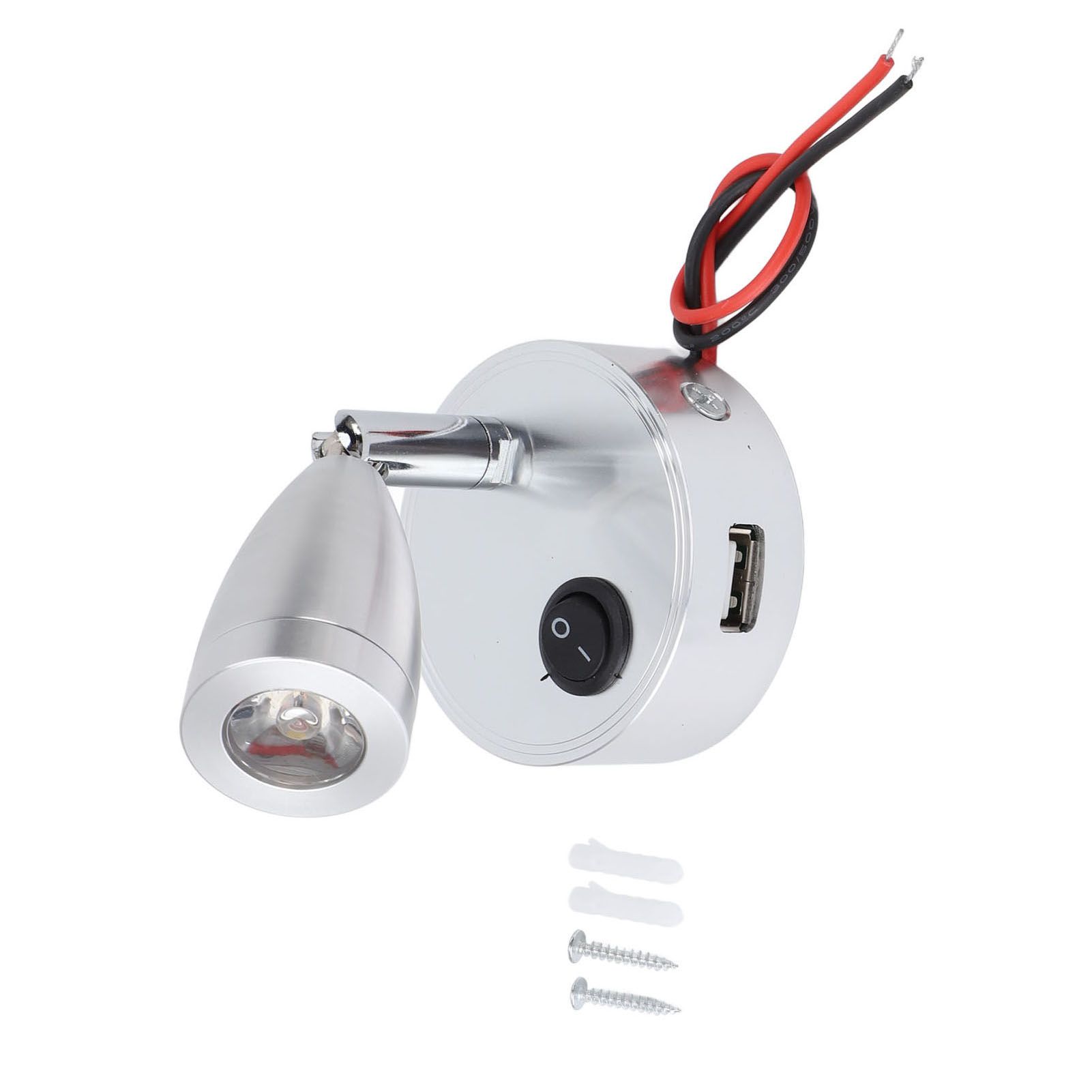 RV Reading Lamp Button Switch 350° Rotatable RV Spotlight with USB Port for view 3
