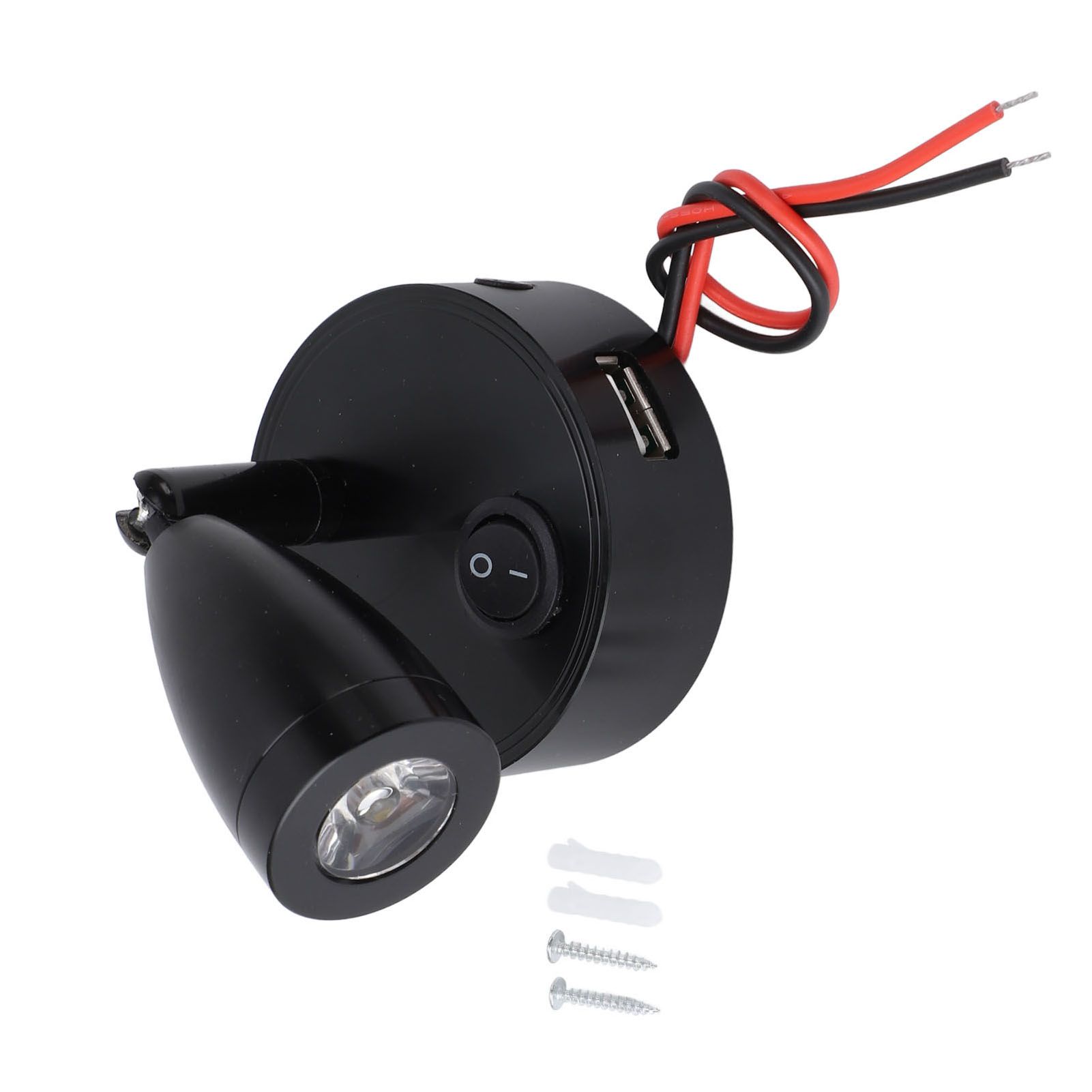 RV Reading Lamp Button Switch 350° Rotatable RV Spotlight with USB Port for view 3