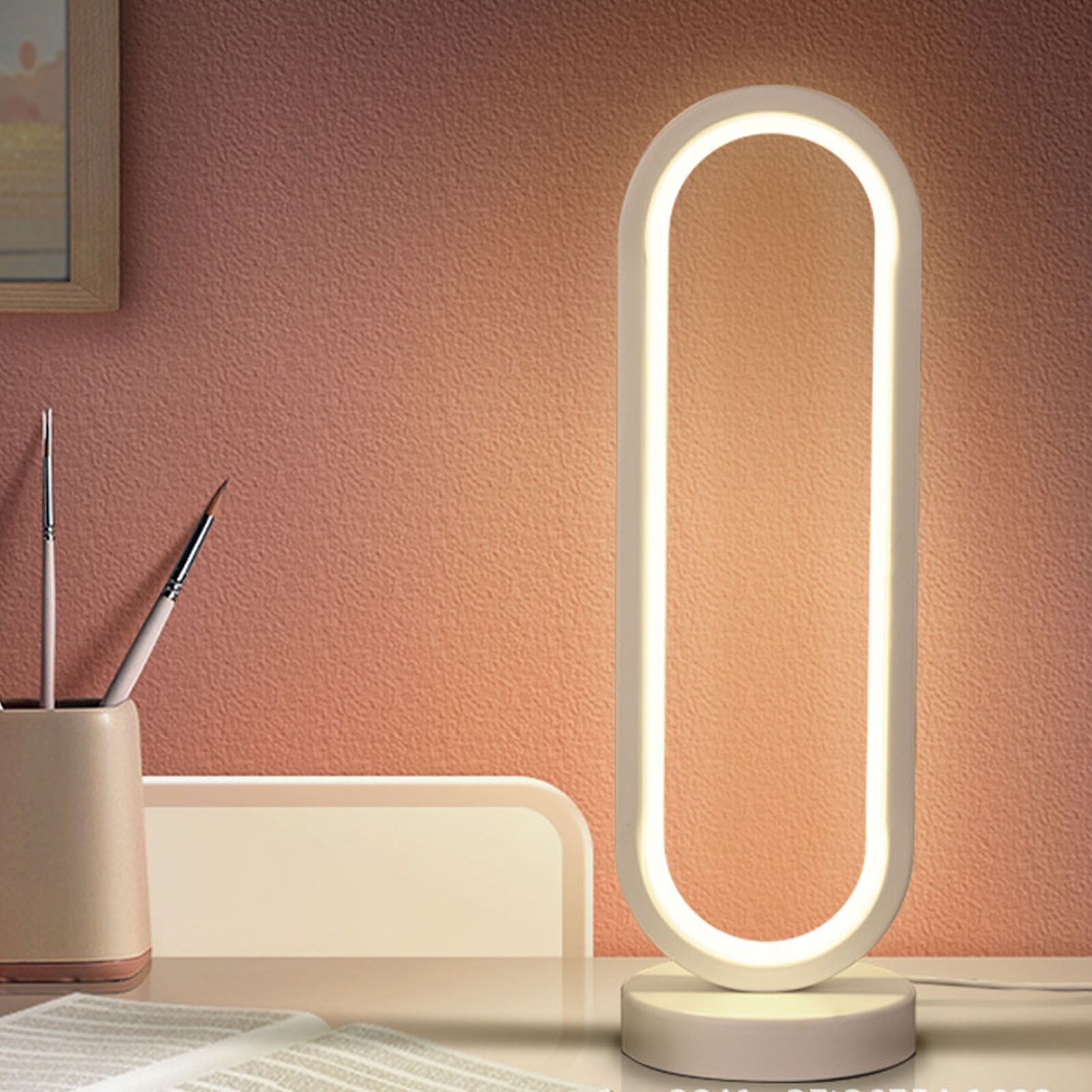 Modern Desk Lamp 3W USB Oval Dimmable Eye Care LED Bedside Night Light Table view 8