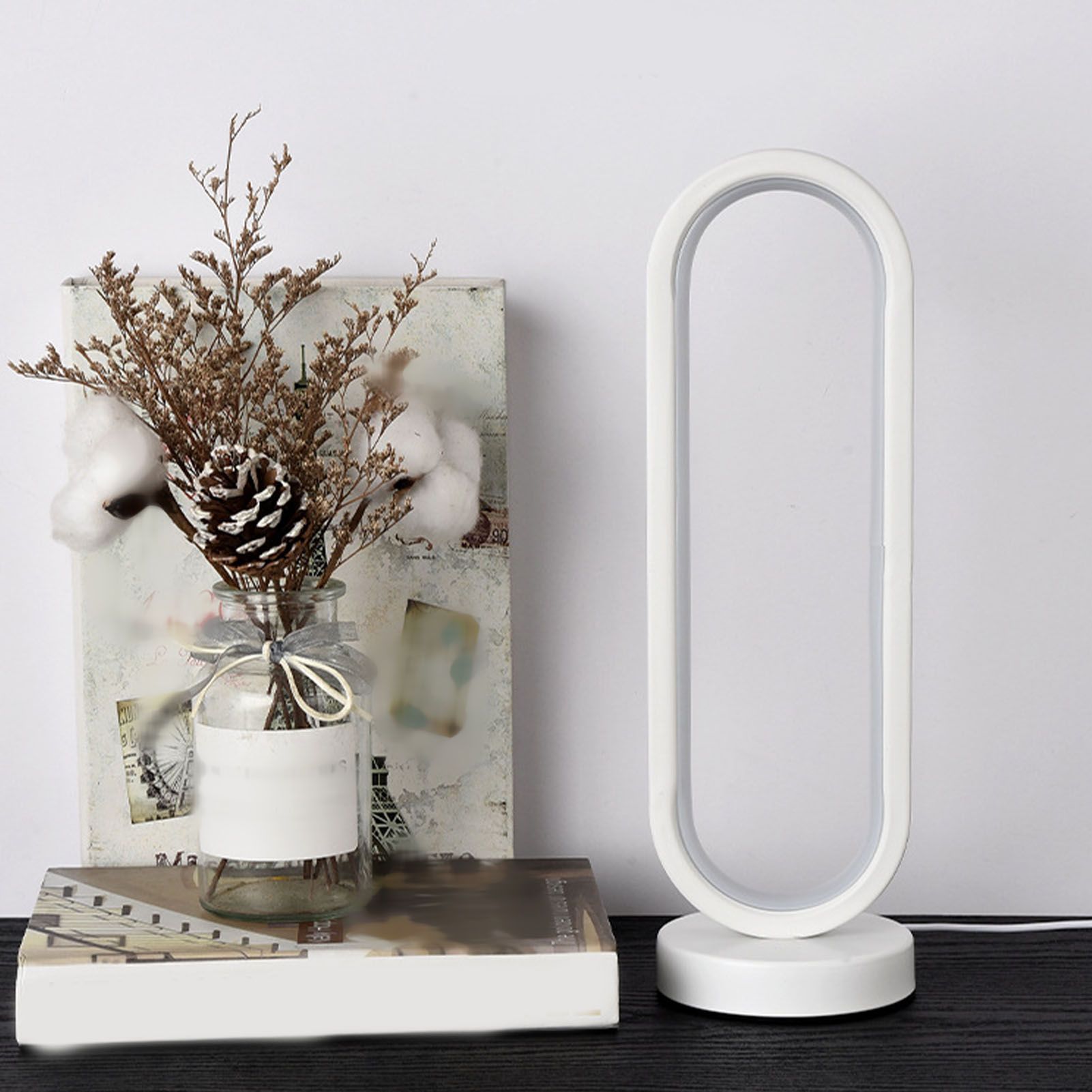 Modern Desk Lamp 3W USB Oval Dimmable Eye Care LED Bedside Night Light Table view 9