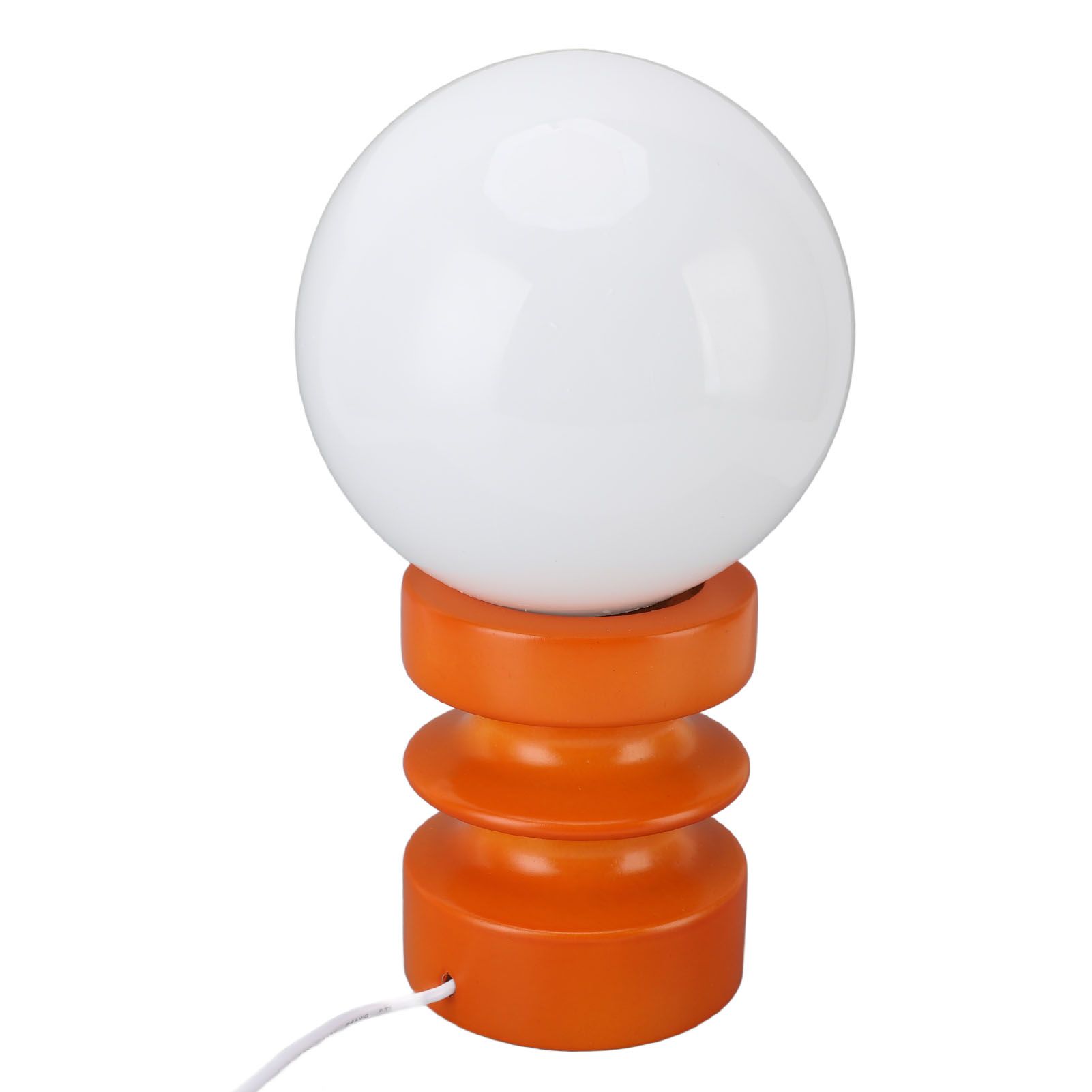 Retro Table Lamp Decorative Glass Lampshade Wooden Base USB Small Nightstand view 6