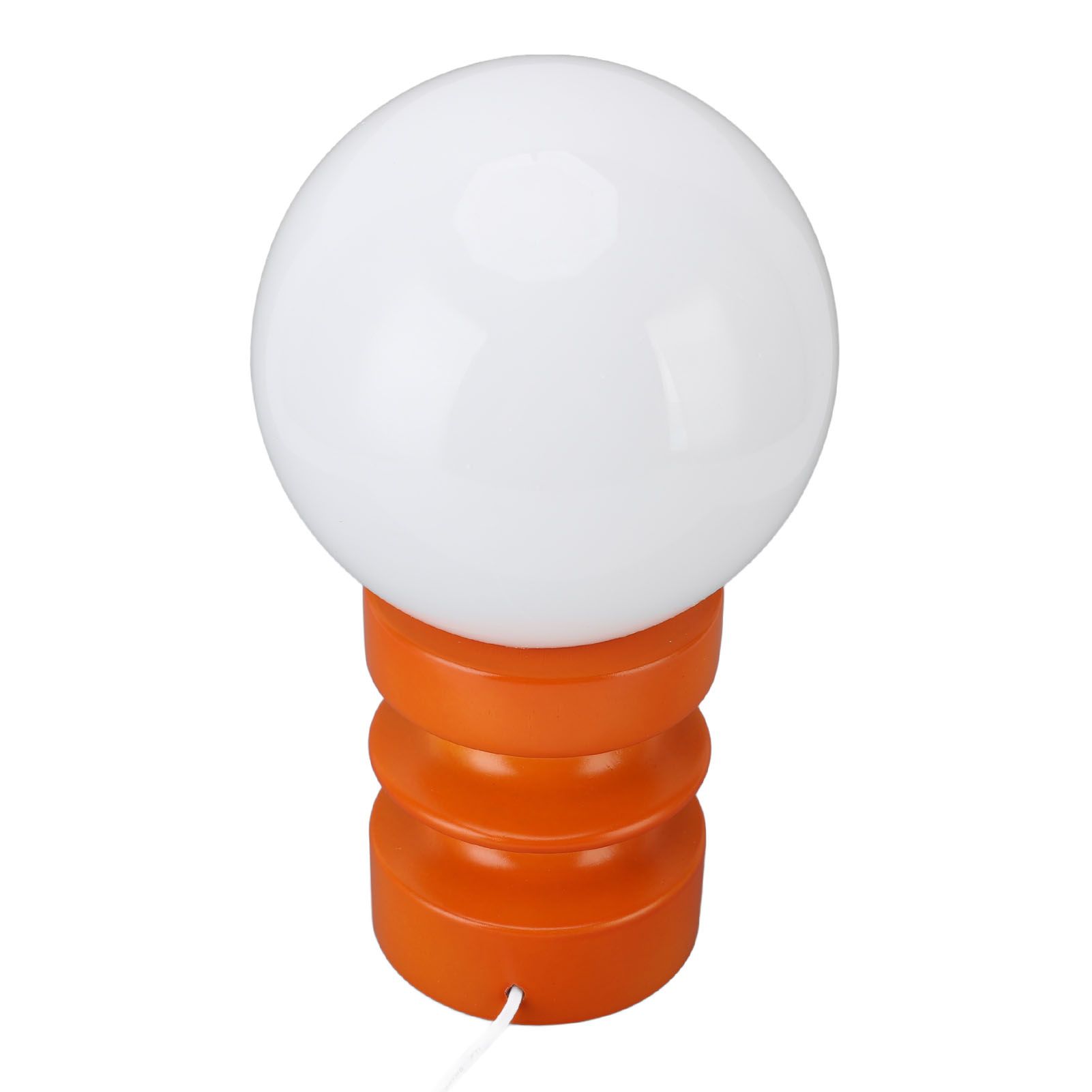 Retro Table Lamp Decorative Glass Lampshade Wooden Base USB Small Nightstand view 8