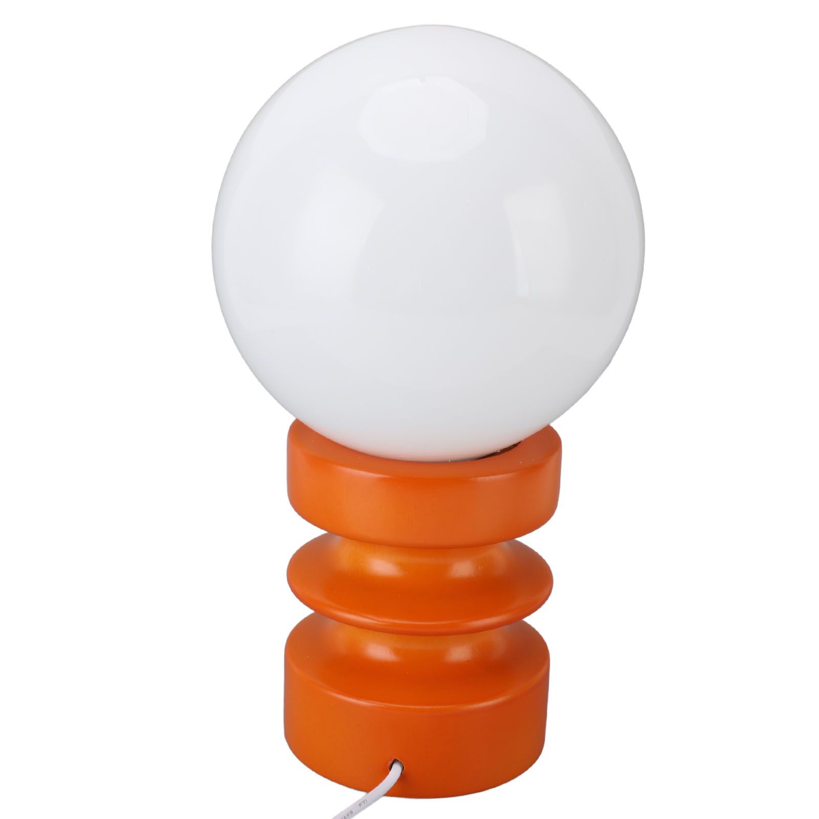 Retro Table Lamp Decorative Glass Lampshade Wooden Base USB Small Nightstand view 9