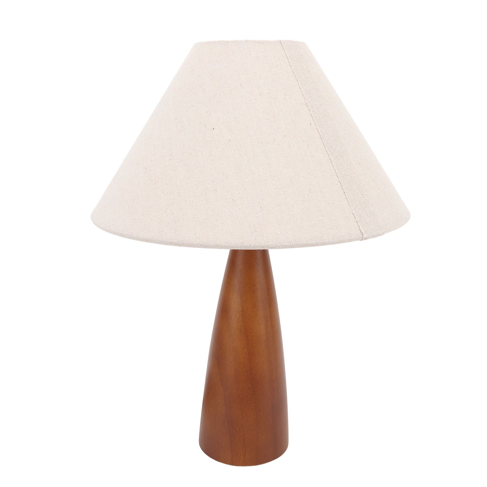 LED Desk Lamp Vintage Decorative Linen Lampshade Wood Frame Bedside Reading