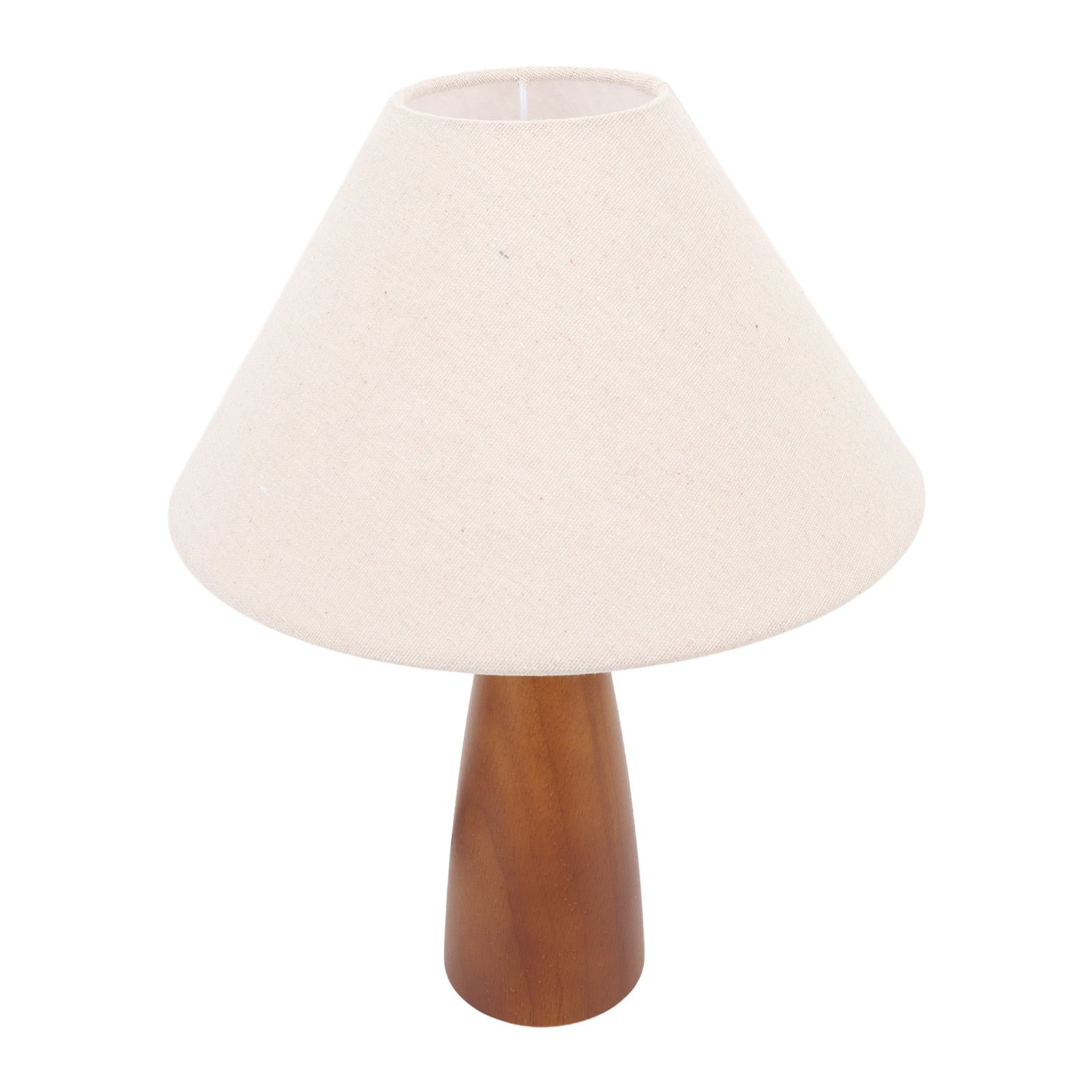 LED Desk Lamp Vintage Decorative Linen Lampshade Wood Frame Bedside Reading view 4