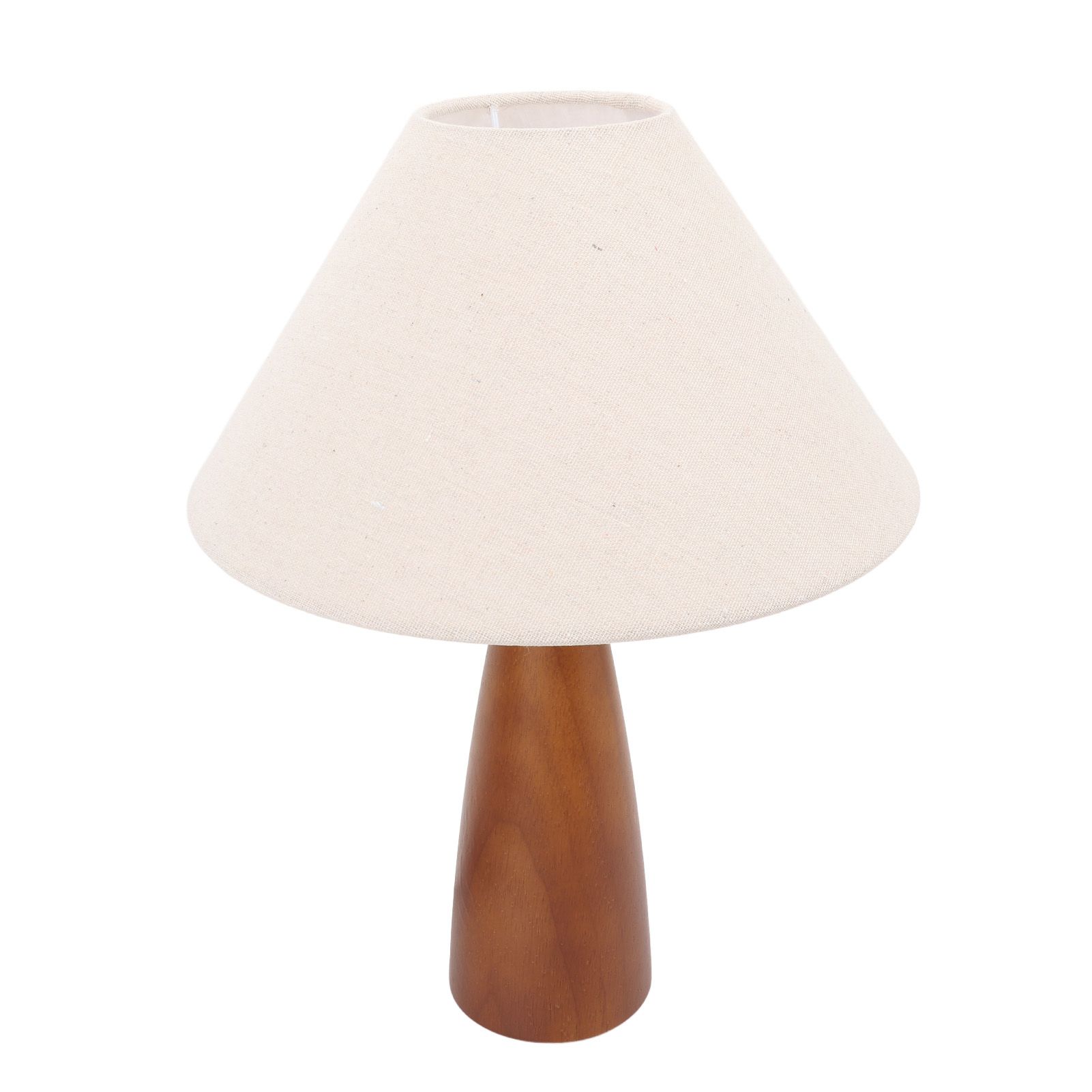 LED Desk Lamp Vintage Decorative Linen Lampshade Wood Frame Bedside Reading view 6