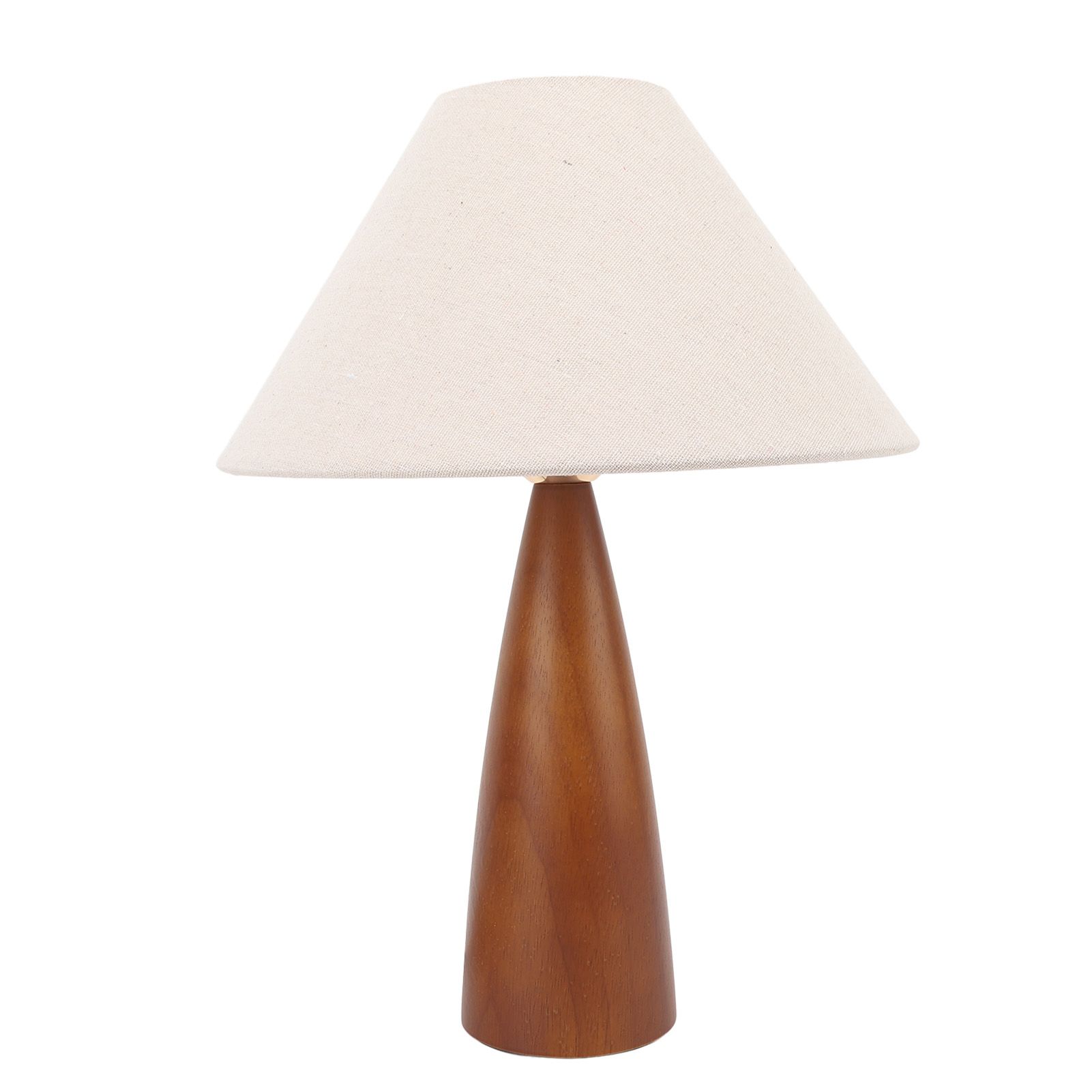 LED Desk Lamp Vintage Decorative Linen Lampshade Wood Frame Bedside Reading view 10