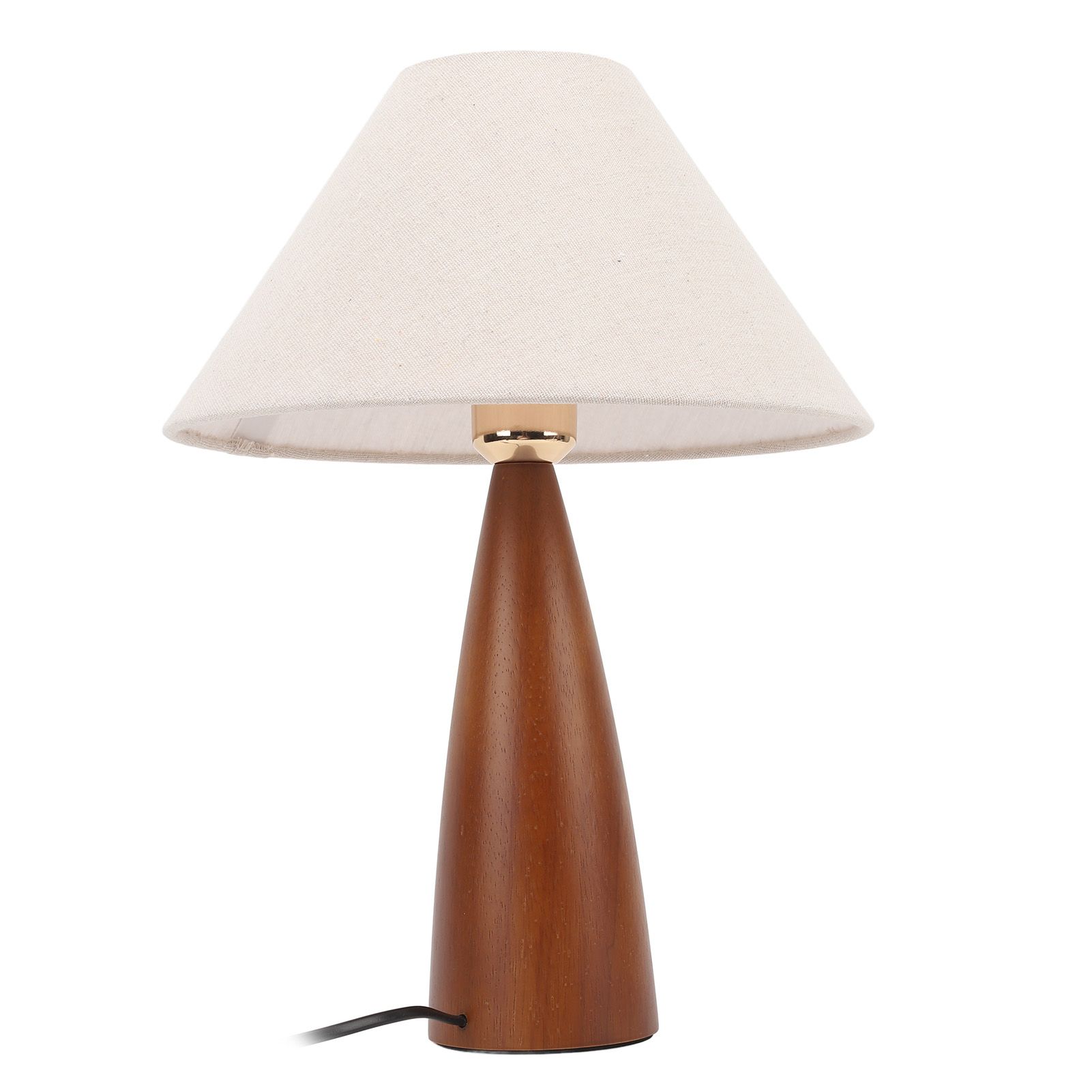 LED Desk Lamp Vintage Decorative Linen Lampshade Wood Frame Bedside Reading view 11