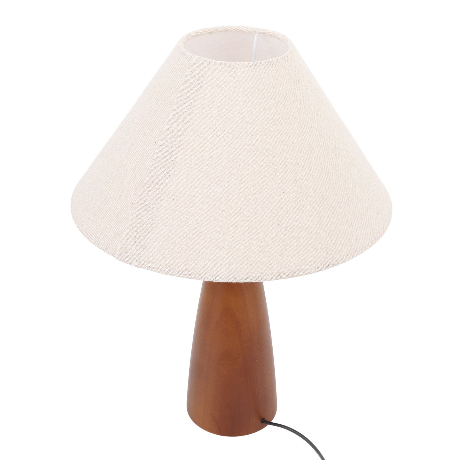 LED Desk Lamp Vintage Decorative Linen Lampshade Wood Frame Bedside Reading view 12