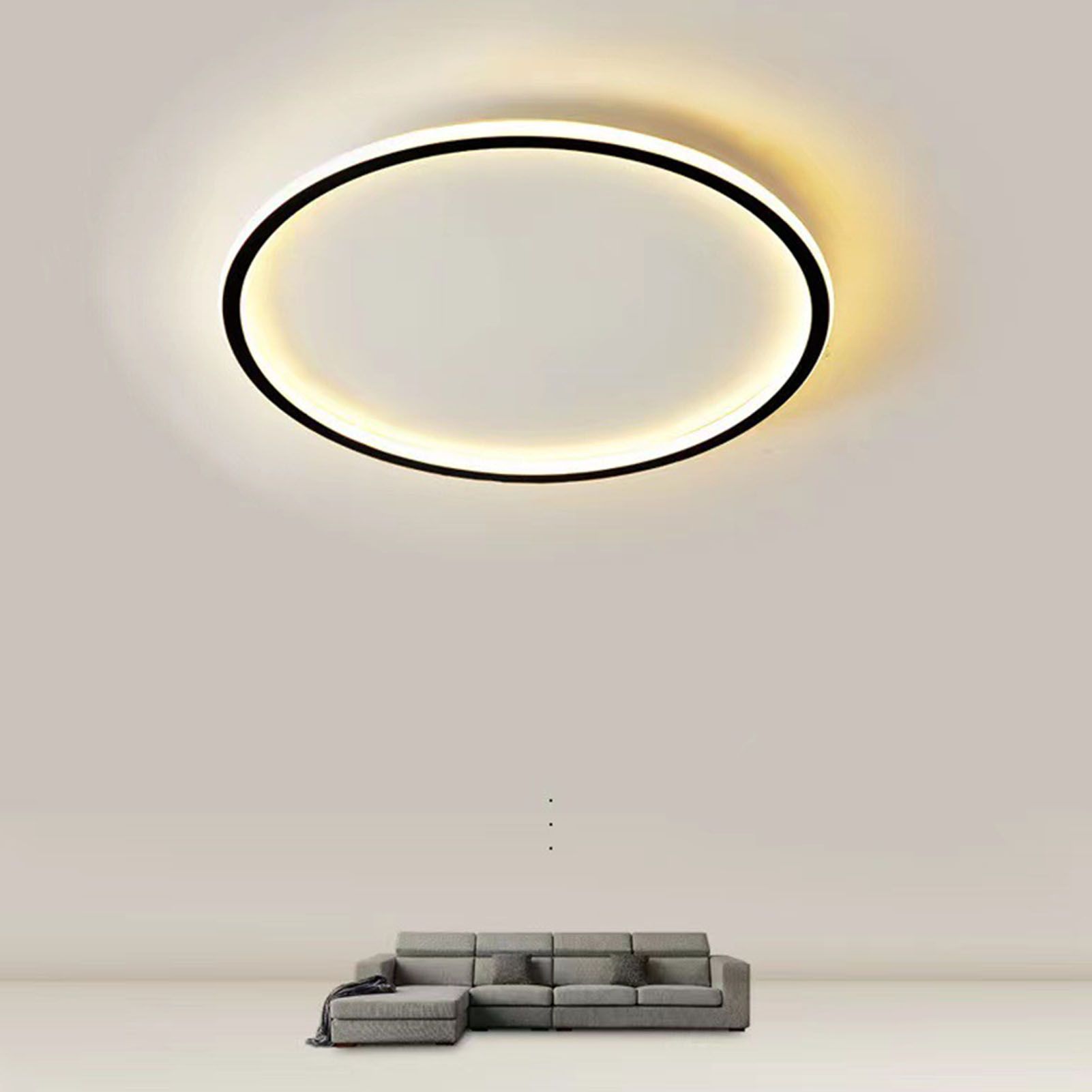Round Ceiling Light Thin Flat Modern Flush Mount Lighting Fixture for Bedroom view 8