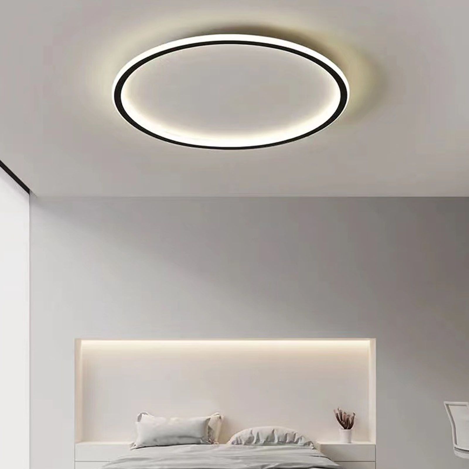Round Ceiling Light Thin Flat Modern Flush Mount Lighting Fixture for Bedroom view 9
