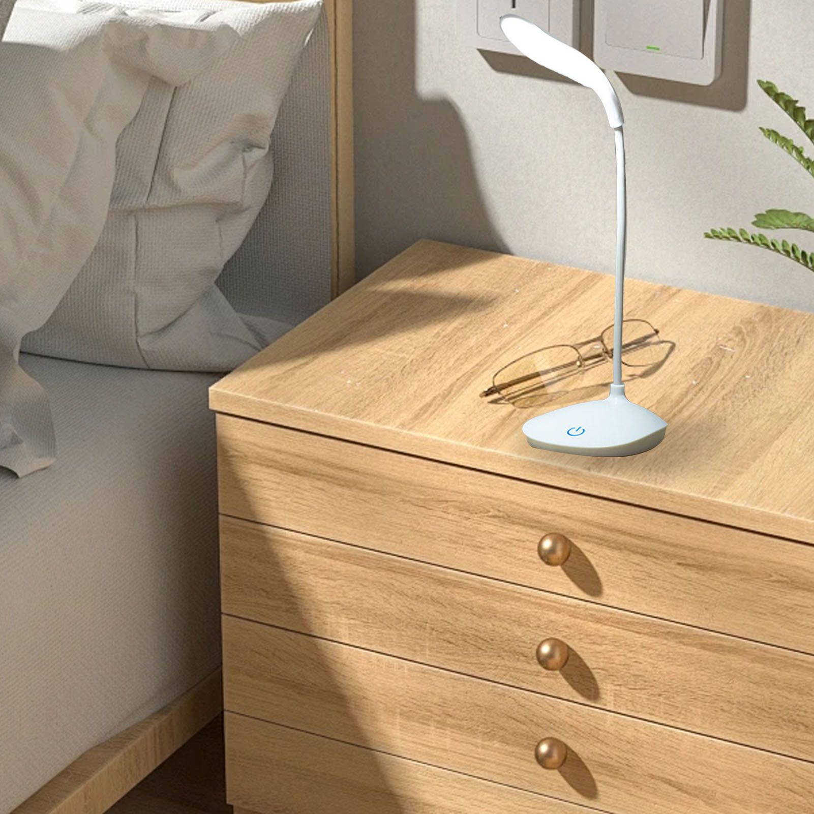 LED Desk Lamp Eye Caring Table Lamp 3 Brightness Level 3000K‑6000K USB Reading view 9