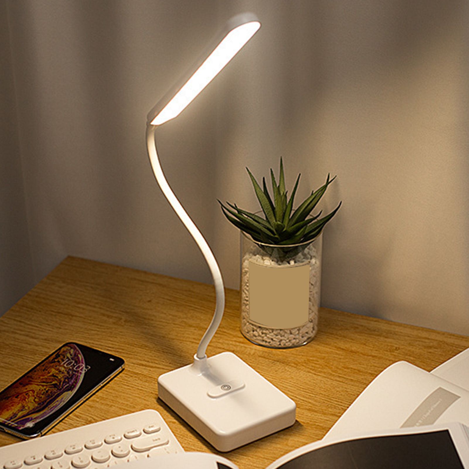 LED Desk Lamp Touch Control Adjustable Angle Study Reading Light Soft Eye view 5