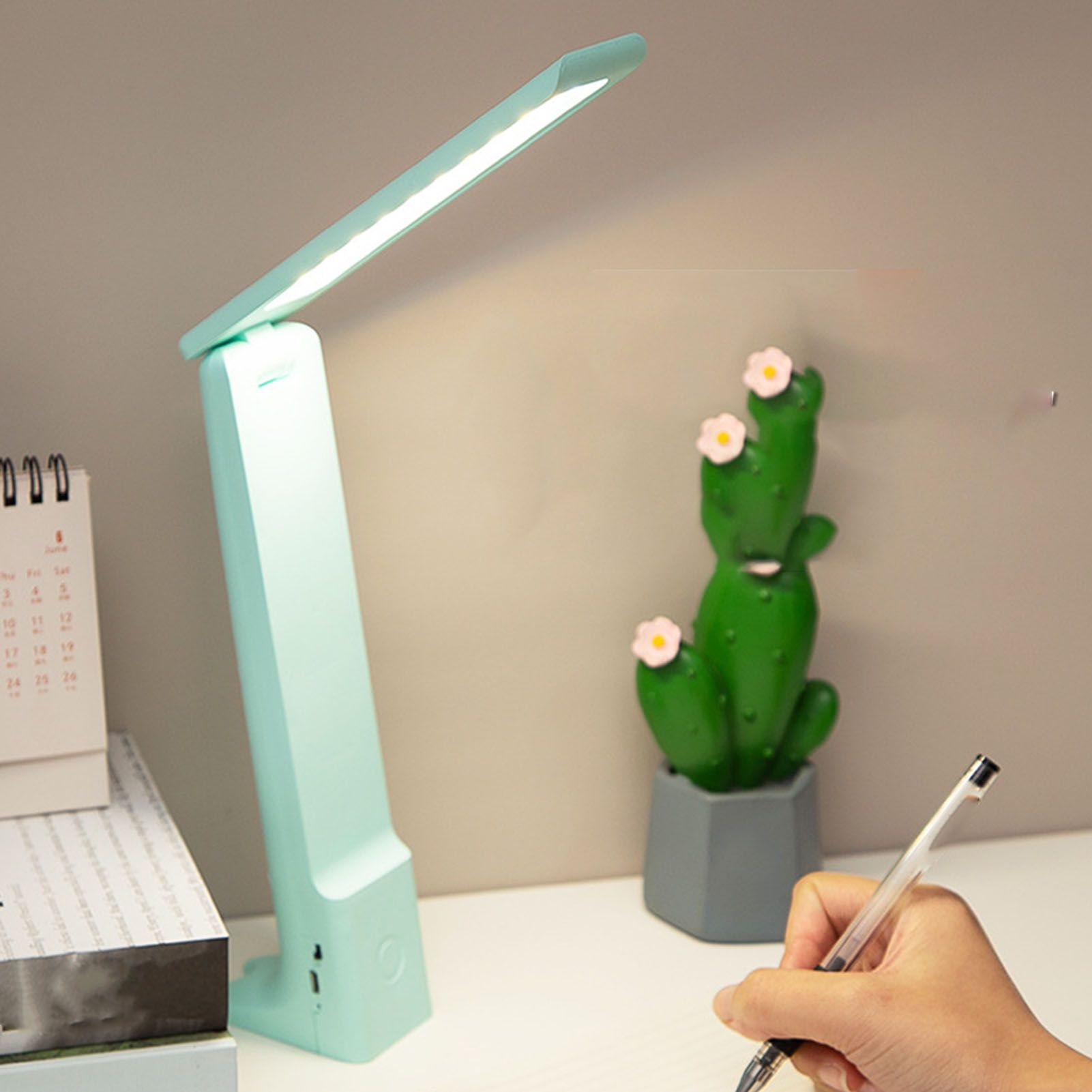 USB Desk Lamp Dimmable Rechargeable 3000K‑6000K Portable LED Bedside Night view 8