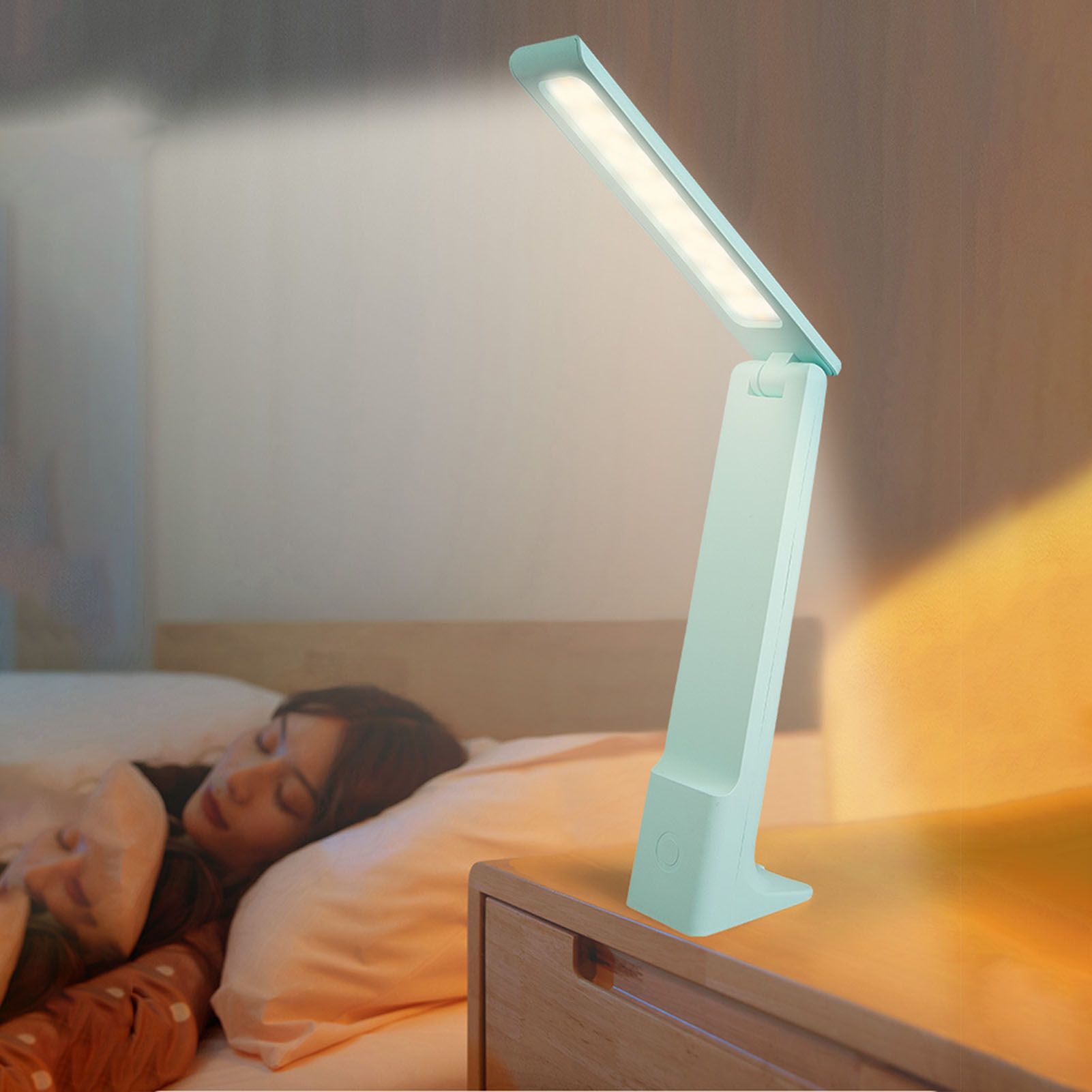 USB Desk Lamp Dimmable Rechargeable 3000K‑6000K Portable LED Bedside Night view 9