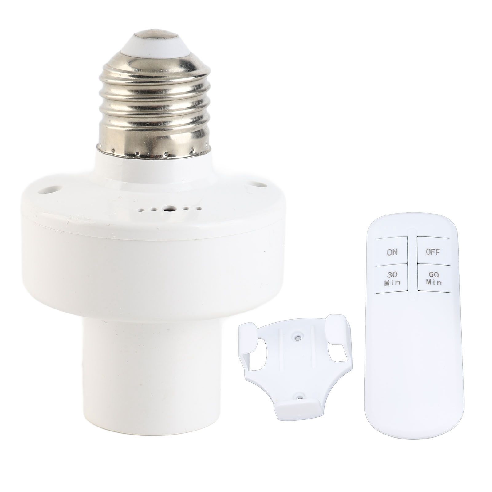 Remote Control Light Bulb Socket 30 60mins Timing Screw in E26 E27 Bulb Holder view 2