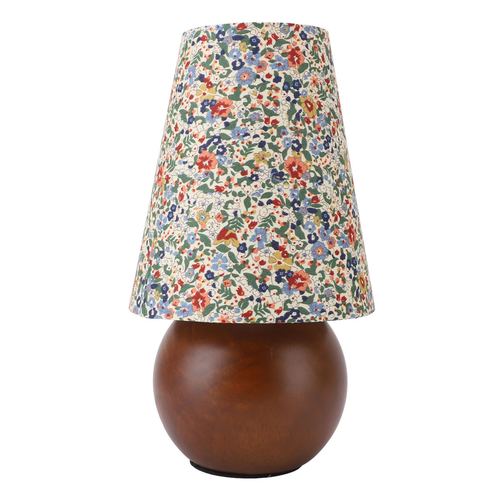 Flower Pattern Table Lamp Vintage Floral Bedside Lamp Linen Lampshade