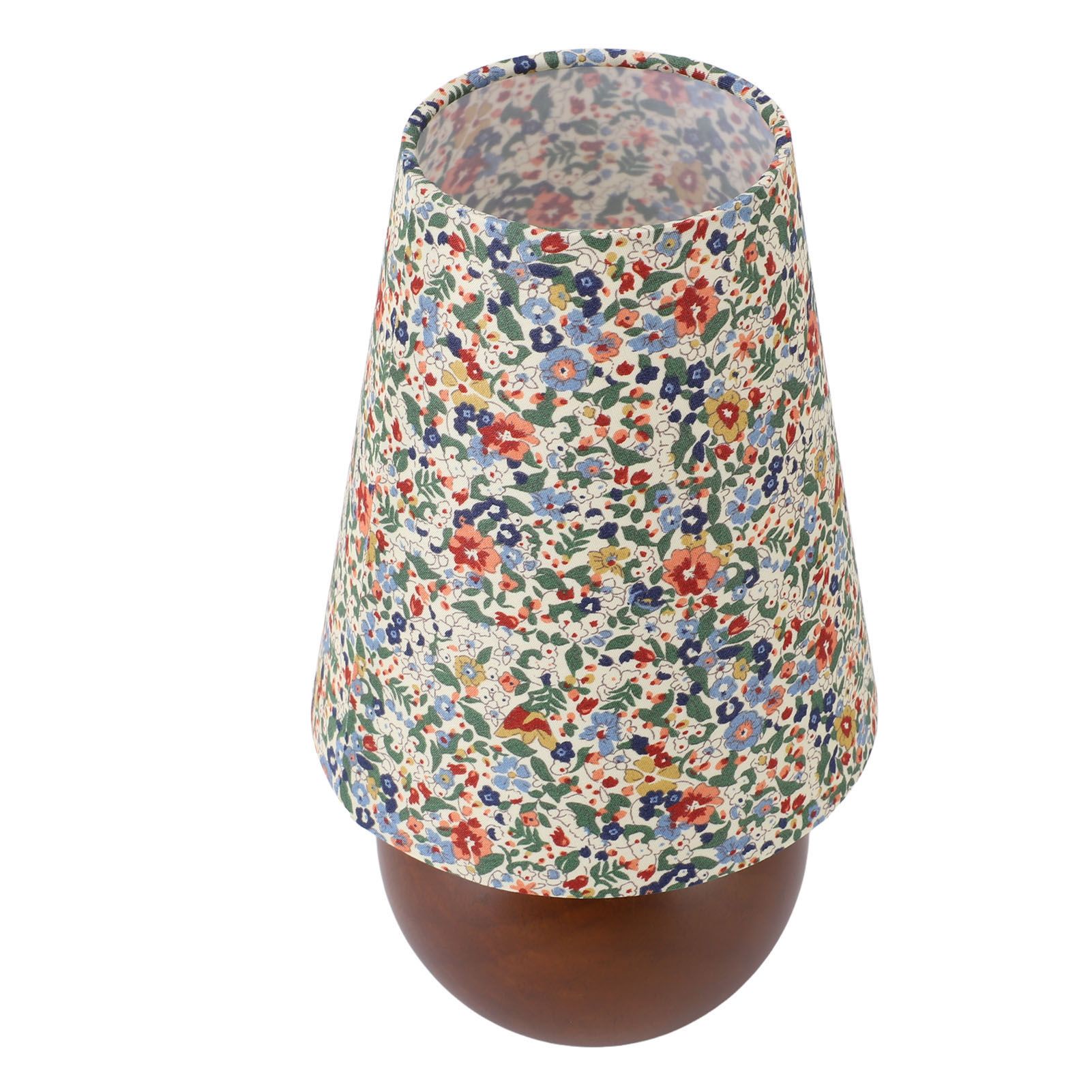 Flower Pattern Table Lamp Vintage Floral Bedside Lamp Linen Lampshade view 4