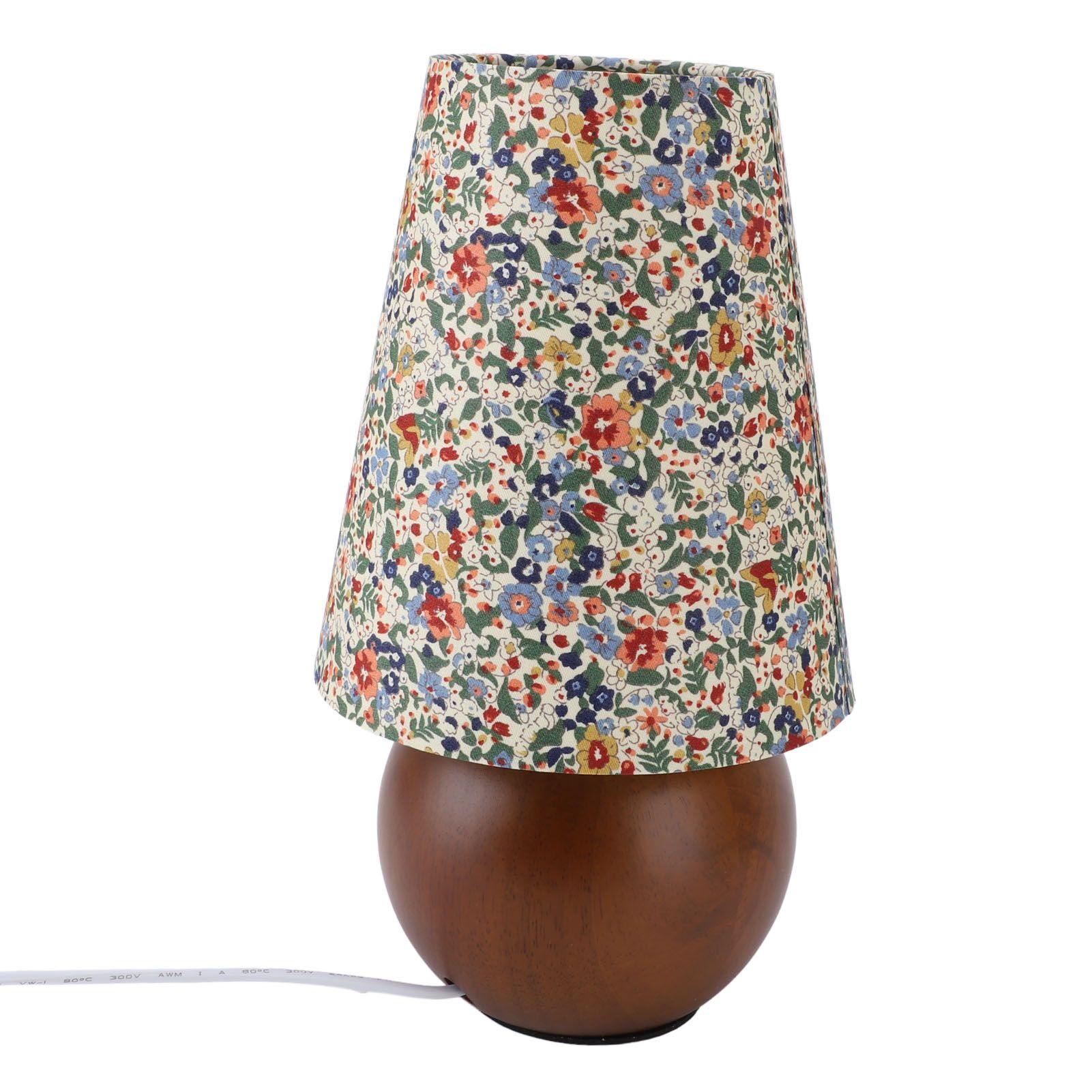 Flower Pattern Table Lamp Vintage Floral Bedside Lamp Linen Lampshade view 12