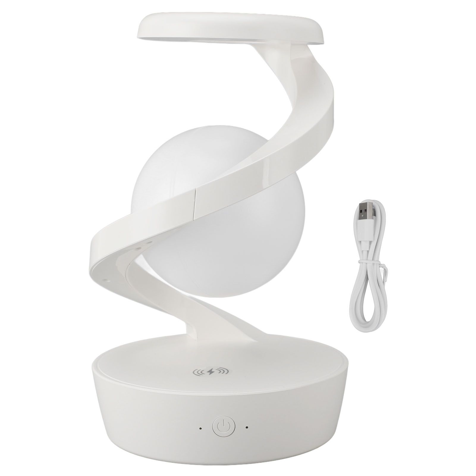 Modern Spiral Bedside Lamp Innovative 3D Visual Levitation Ball Wireless view 3