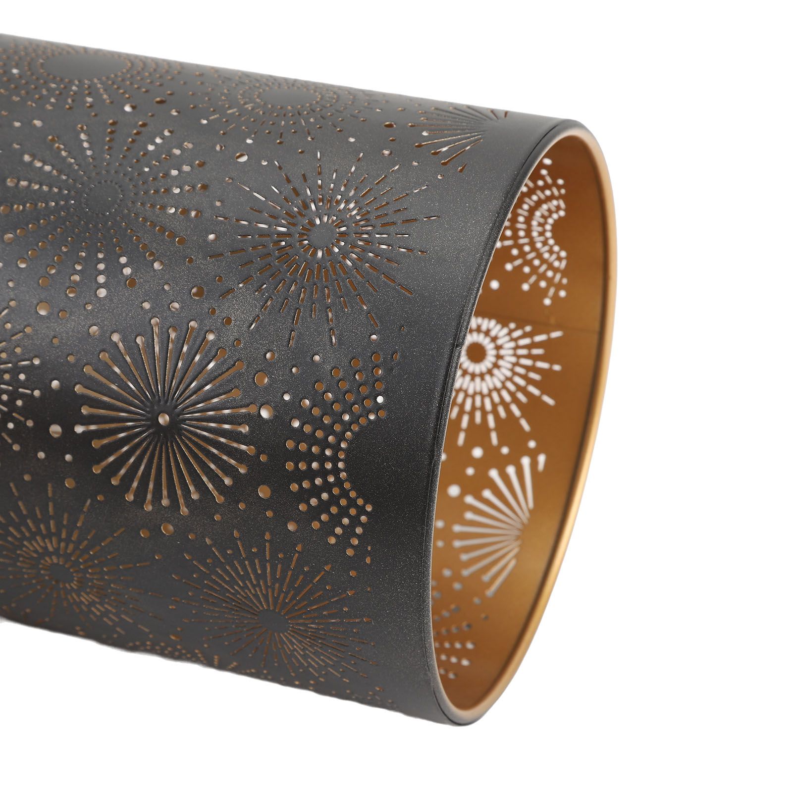 Hollow Lampshade Modern Stylish Iron Carving Craft Metal Straight Round view 2