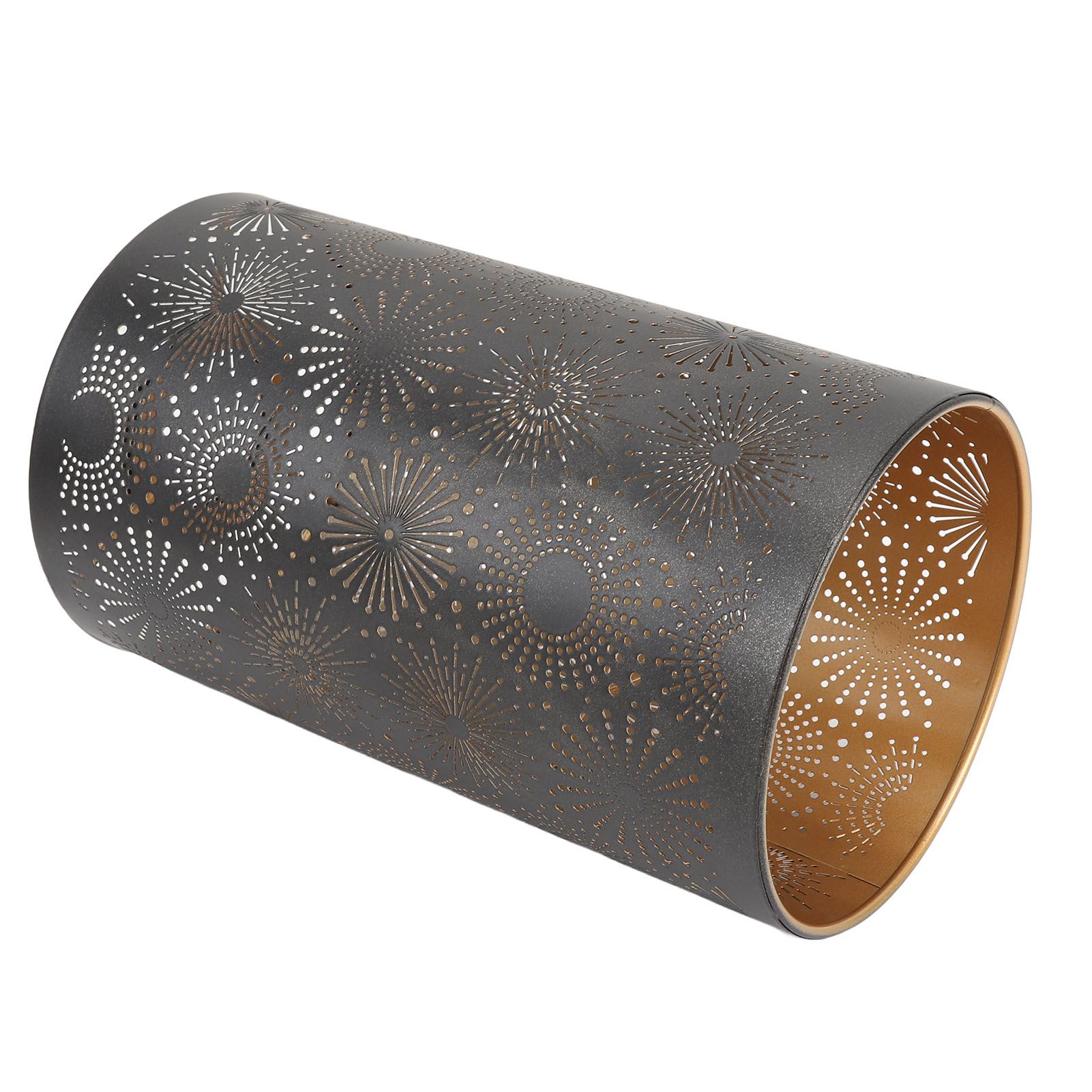 Hollow Lampshade Modern Stylish Iron Carving Craft Metal Straight Round view 12