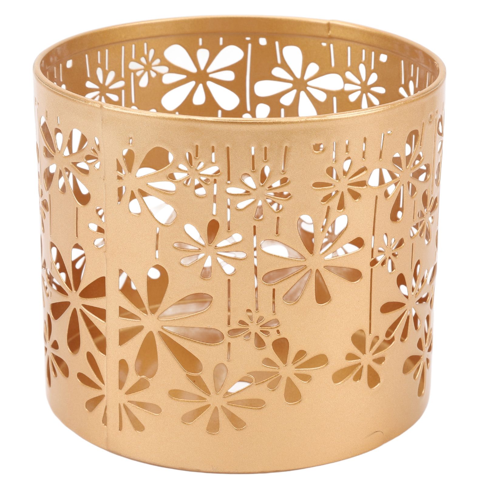 Metal Candle Holder Iron Round Hollow Out Decorative Candle Cage for Table view 4