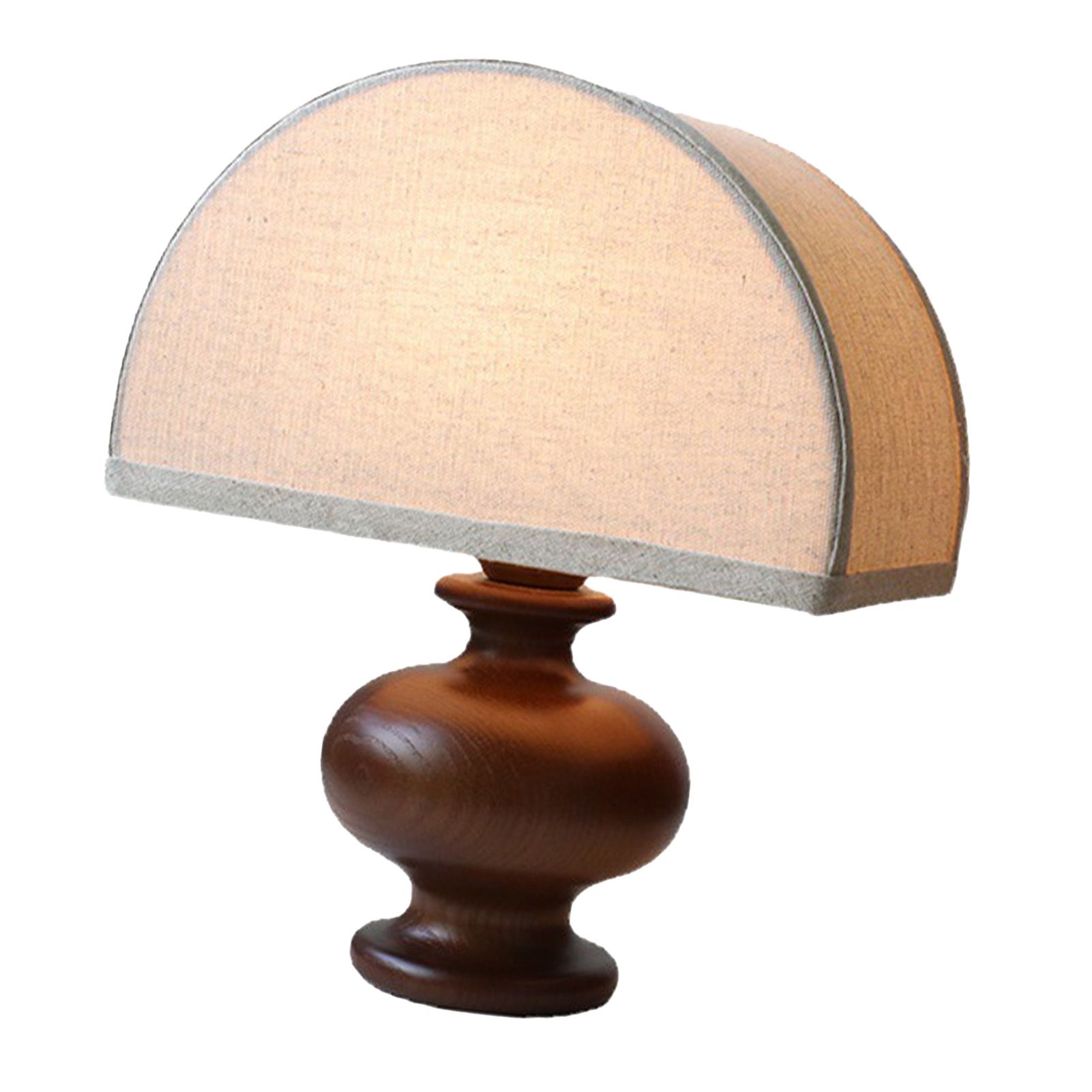 Linen Fabric Table Lamp Solid Wood Base Fabric Lampshade Vintage Decorative
